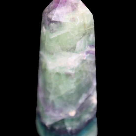 Rainbow Fluorite obelisk 99*32*36mm 191g in UV light - Rocks and Things Store