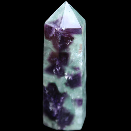 Rainbow Fluorite obelisk 95*29*34mm 170g in UV light - Rocks and Things Store