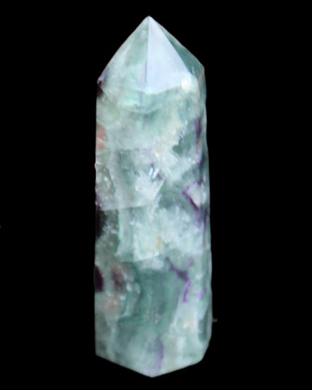 Rainbow Fluorite obelisk 95*29*34mm 170g in UV light - Rocks and Things Store