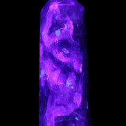 Rainbow Fluorite obelisk 95*29*34mm 170g in UV light - Rocks and Things Store