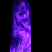 Rainbow Fluorite obelisk 95*29*34mm 170g in UV light - Rocks and Things Store