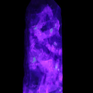 Rainbow Fluorite obelisk 95*29*34mm 170g in UV light - Rocks and Things Store