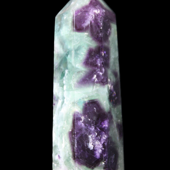 Rainbow Fluorite obelisk 95*29*34mm 170g in UV light - Rocks and Things Store