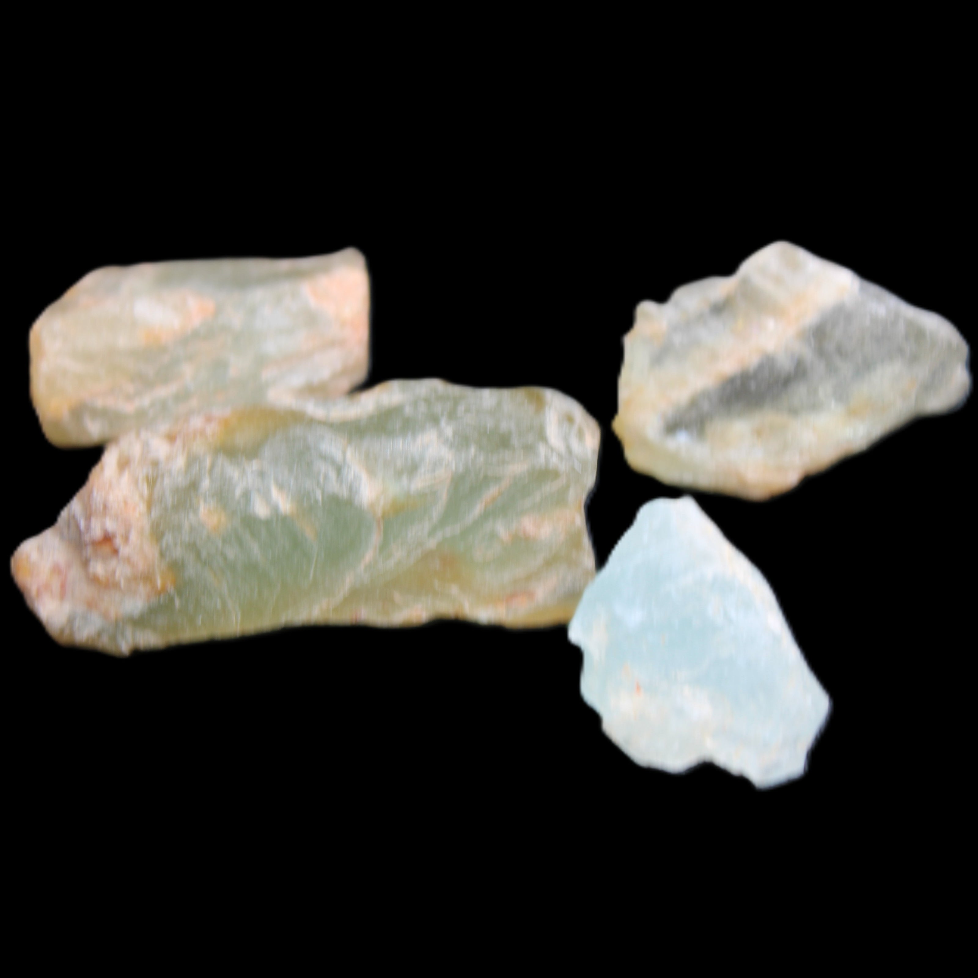 Aquamarine 4 natural crystals 12g in sunlight  - Rocks and Things Store