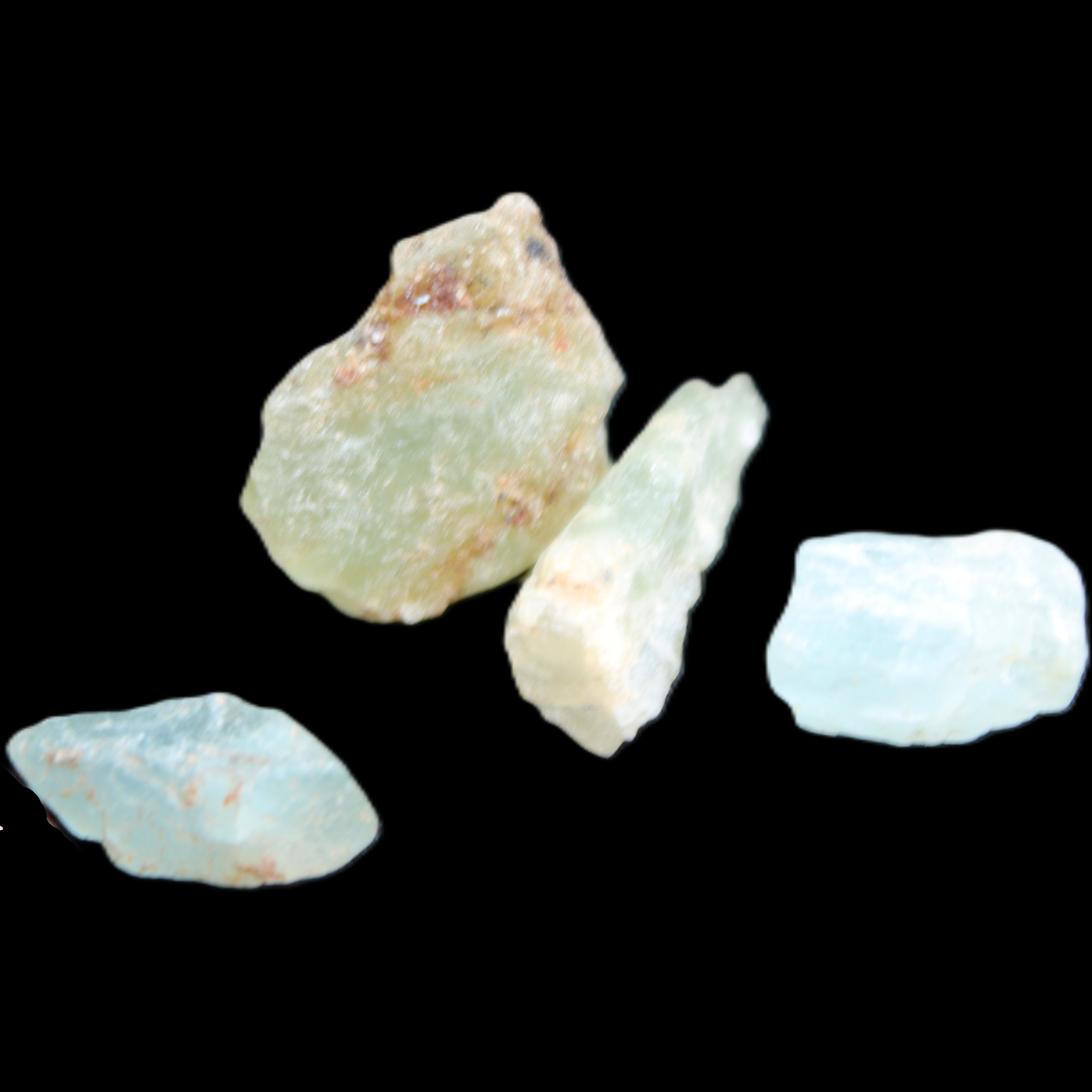 Aquamarine 4 natural crystals 12g in sunlight  - Rocks and Things Store