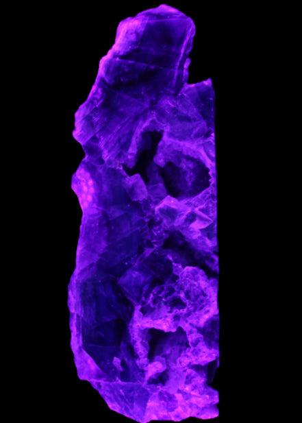 Fluorite obelisk 221*77*40mm 1410g in UV light - Rocks and Things Store