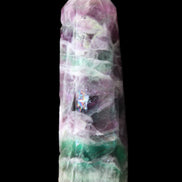 Rainbow Fluorite obelisk 98*27*29mm 151g in sunlight - Rocks and Things Store