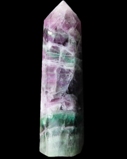 Rainbow Fluorite obelisk 98*27*29mm 151g in sunlight - Rocks and Things Store