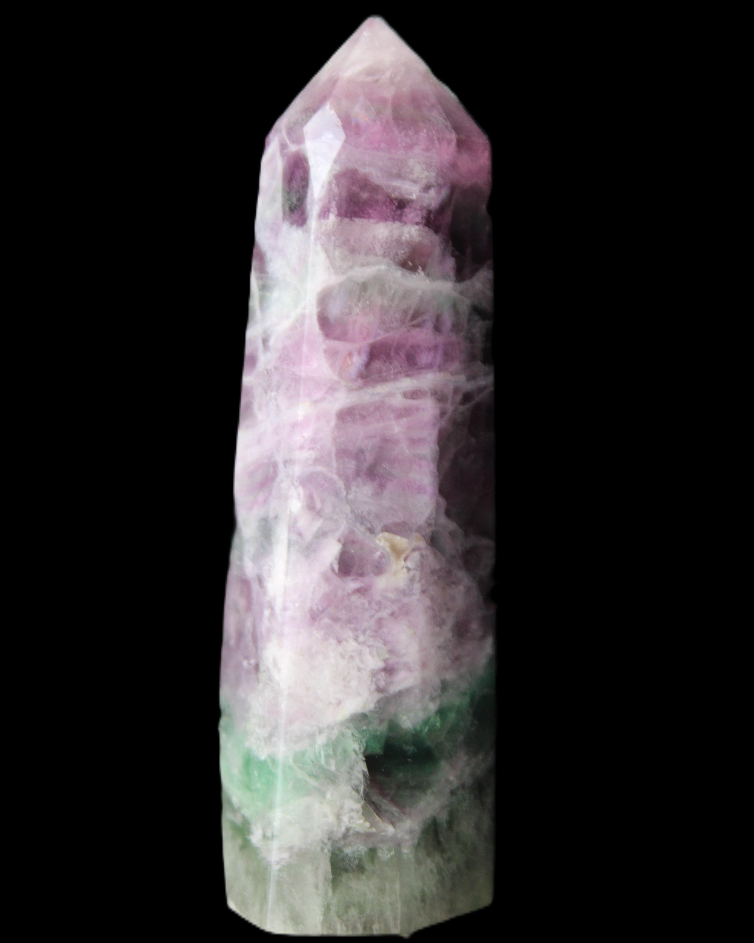 Rainbow Fluorite obelisk 98*27*29mm 151g in sunlight - Rocks and Things Store