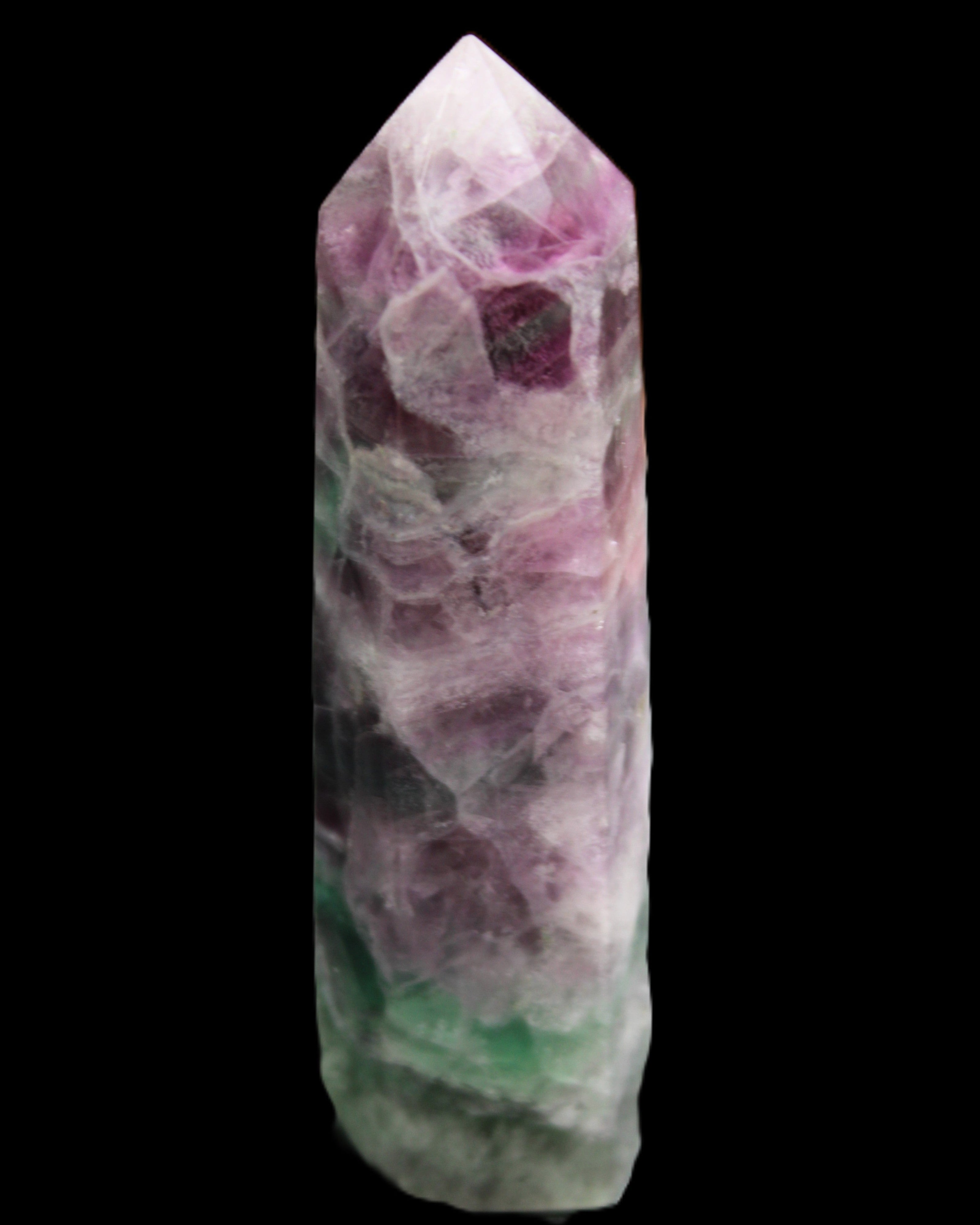 Rainbow Fluorite obelisk 98*27*29mm 151g in sunlight - Rocks and Things Store