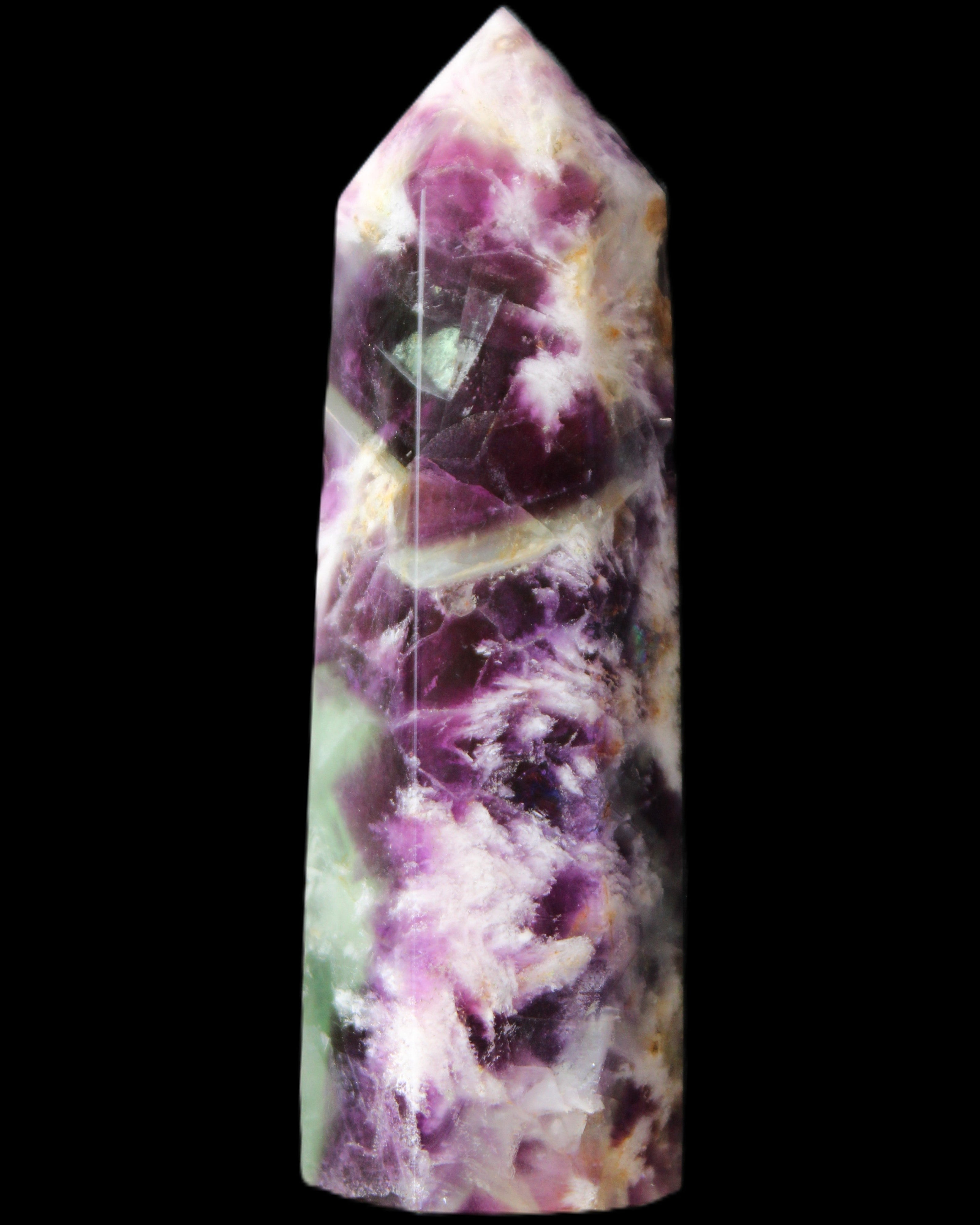 Awesome Rainbow Fluorite obelisk 94*25*27mm 141g in sunlight - Rocks and Things Store