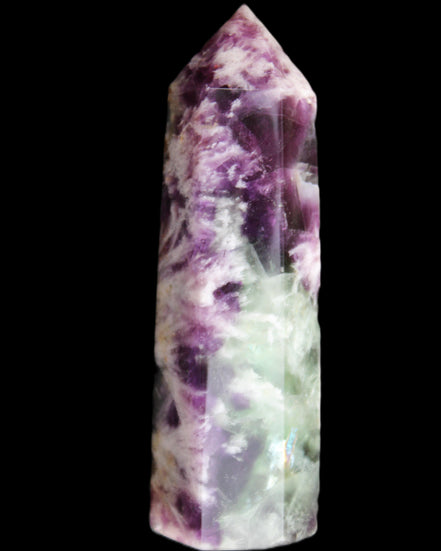 Awesome Rainbow Fluorite obelisk 94*25*27mm 141g in sunlight - Rocks and Things Store