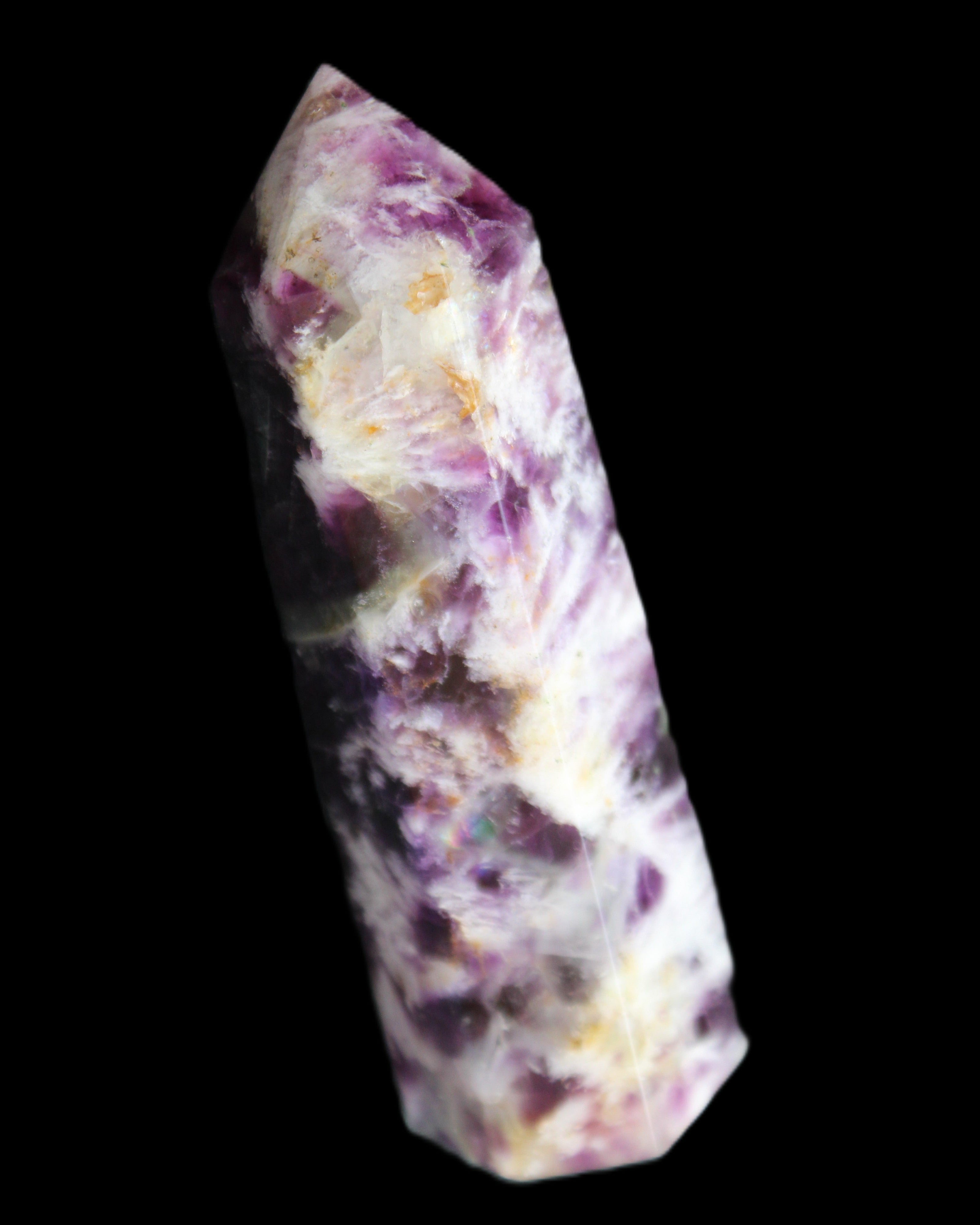 Awesome Rainbow Fluorite obelisk 94*25*27mm 141g in sunlight - Rocks and Things Store