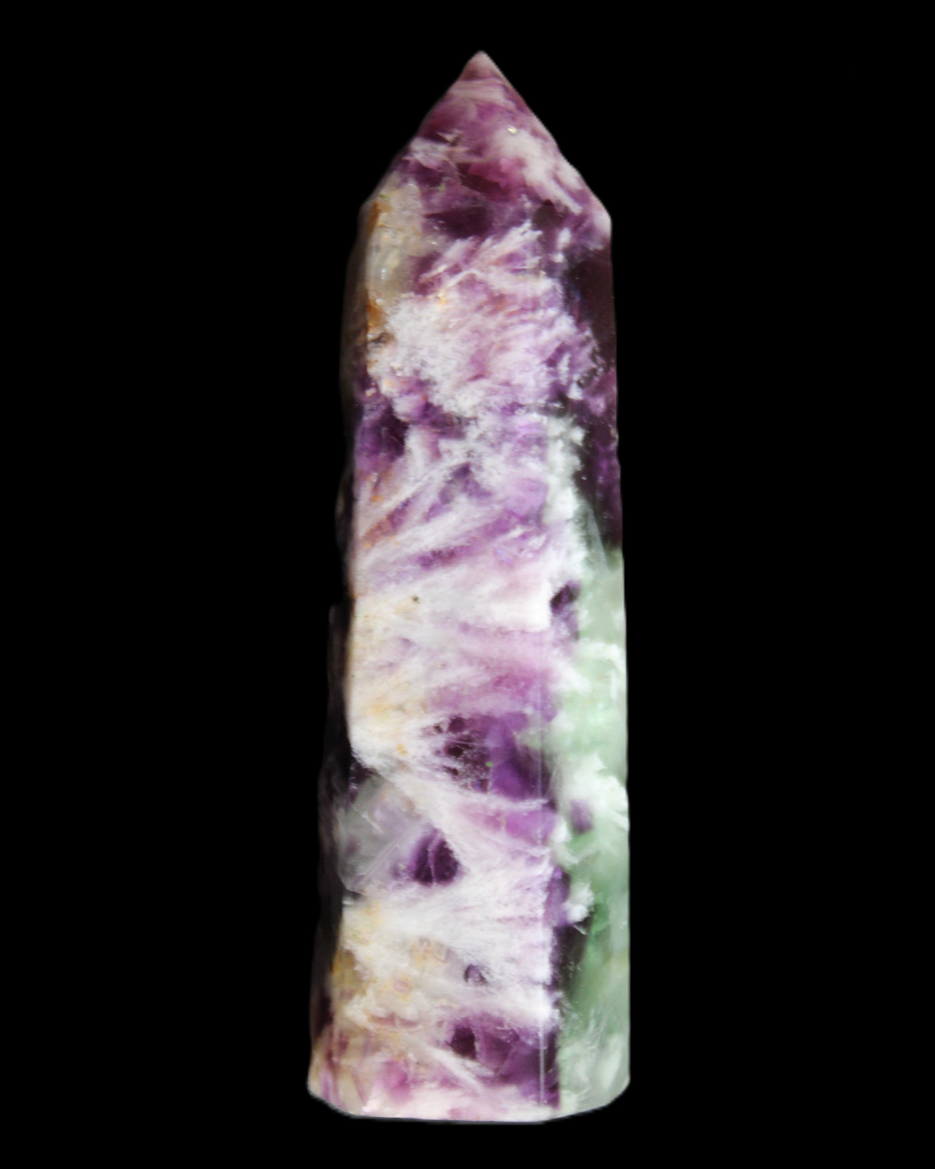 Awesome Rainbow Fluorite obelisk 94*25*27mm 141g in sunlight - Rocks and Things Store