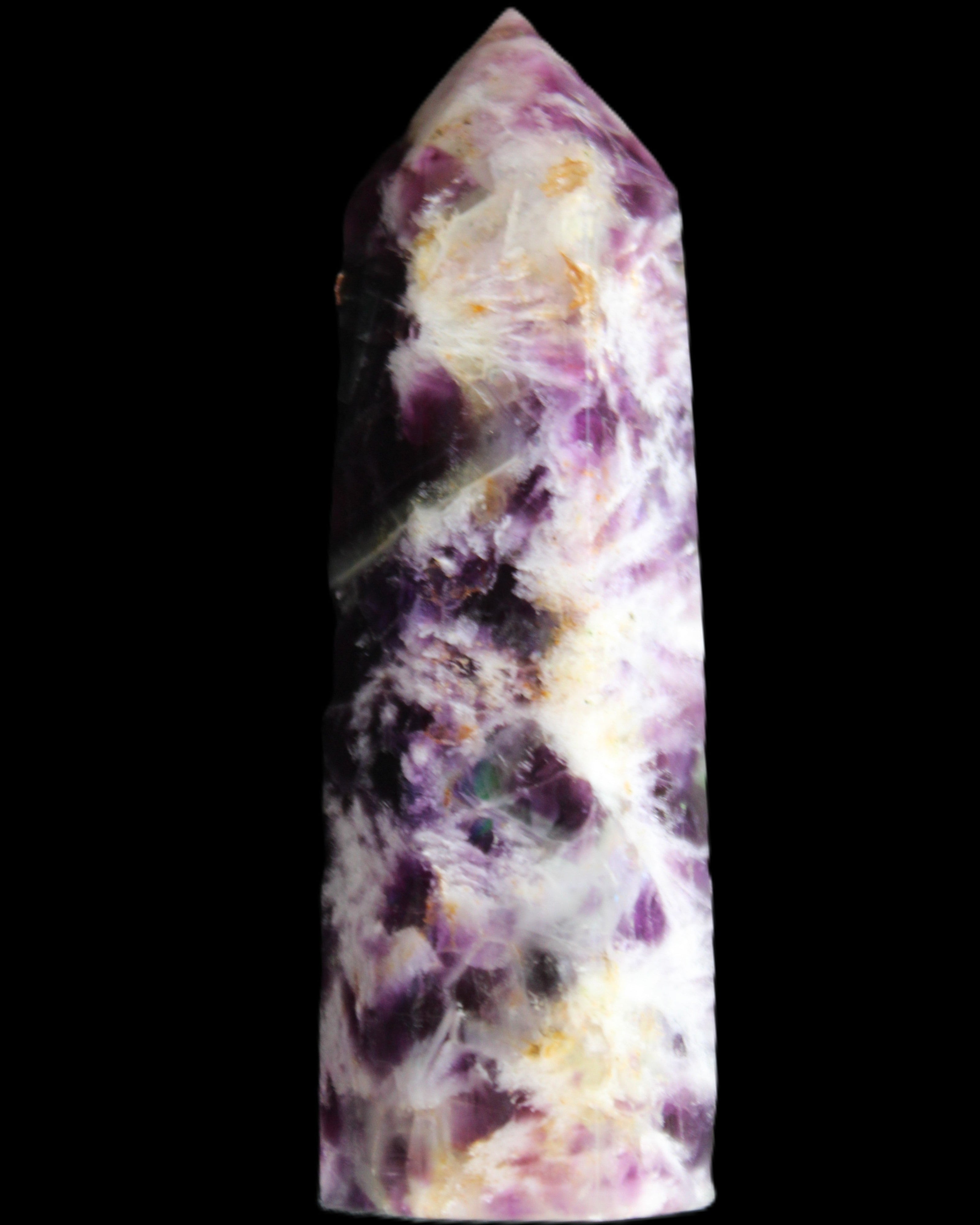 Awesome Rainbow Fluorite obelisk 94*25*27mm 141g in sunlight - Rocks and Things Store