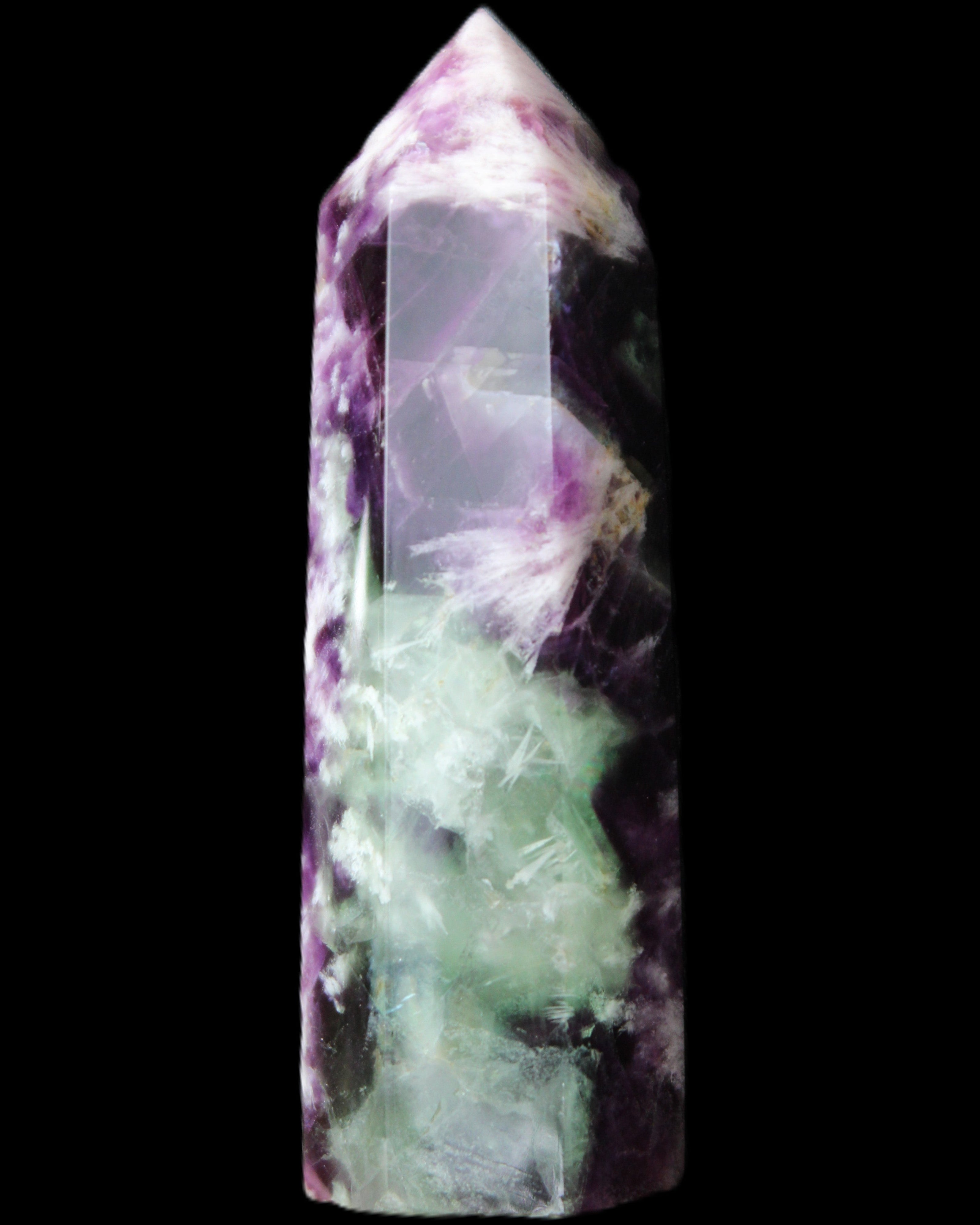 Awesome Rainbow Fluorite obelisk 94*25*27mm 141g in sunlight - Rocks and Things Store