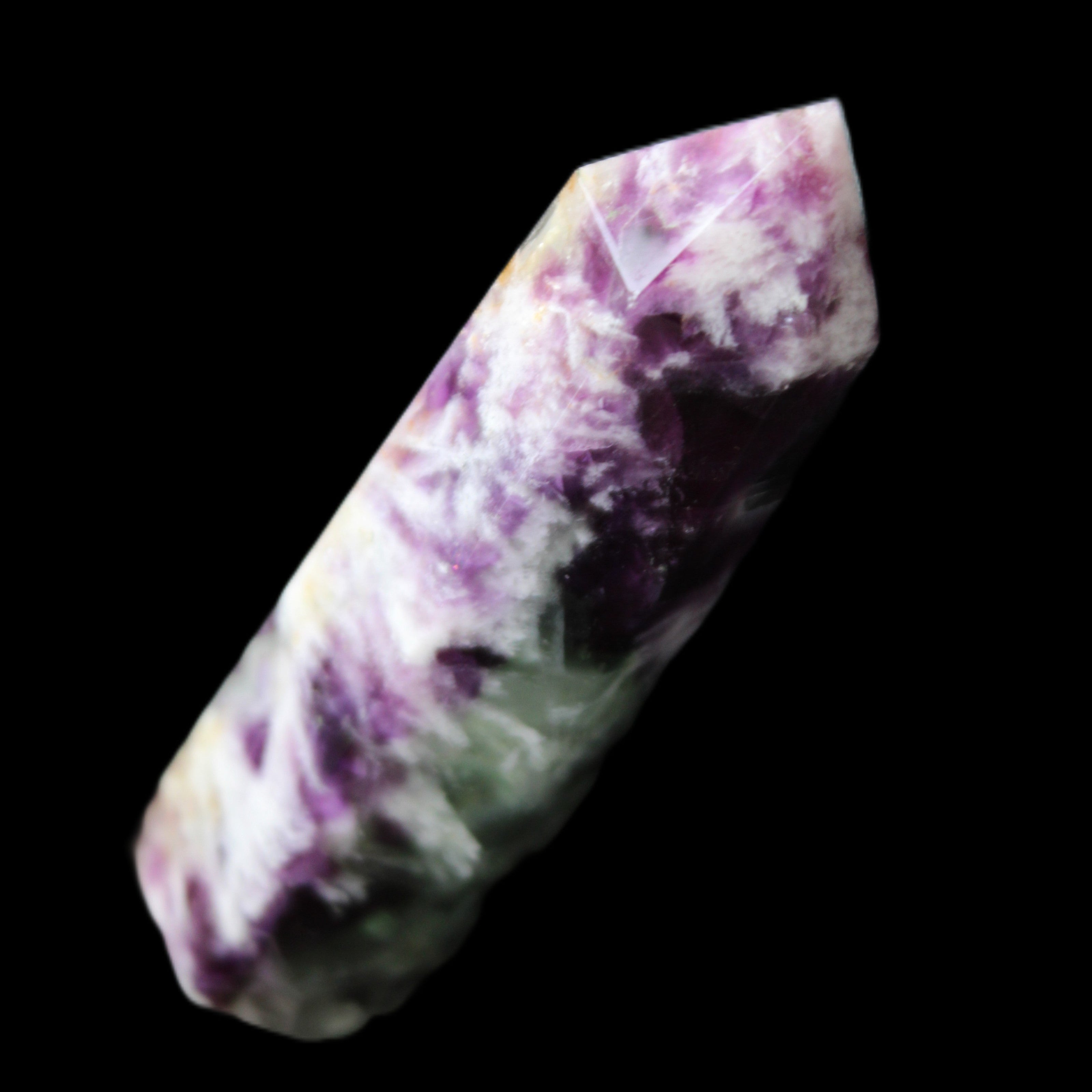 Awesome Rainbow Fluorite obelisk 94*25*27mm 141g in sunlight - Rocks and Things Store