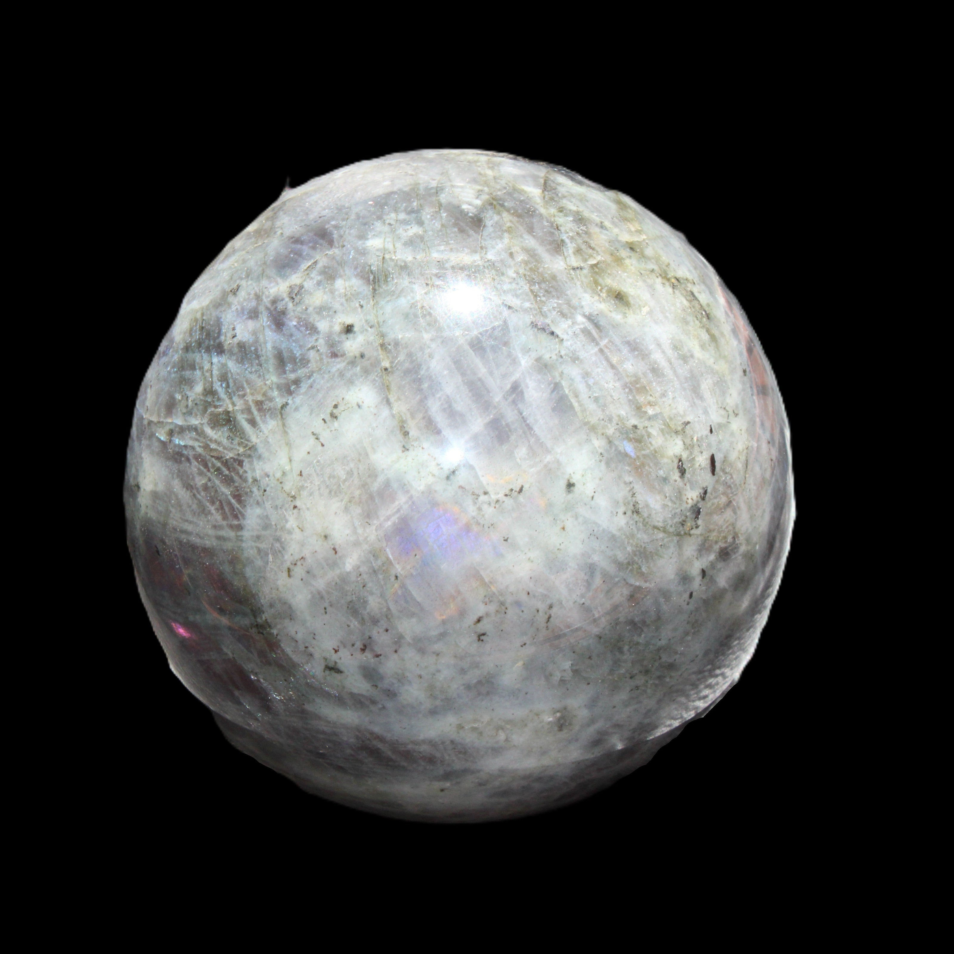 Labradorite sphere 102mm 1520g in sunlight - Rocks and Things Store