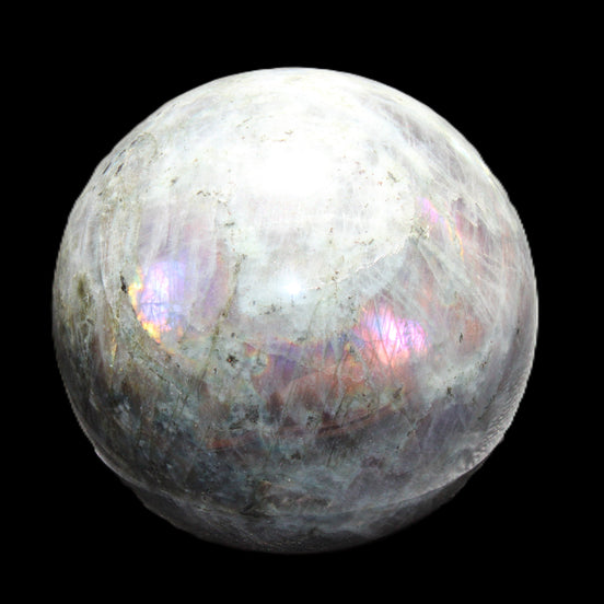 Labradorite sphere 102mm 1520g in sunlight - Rocks and Things Store