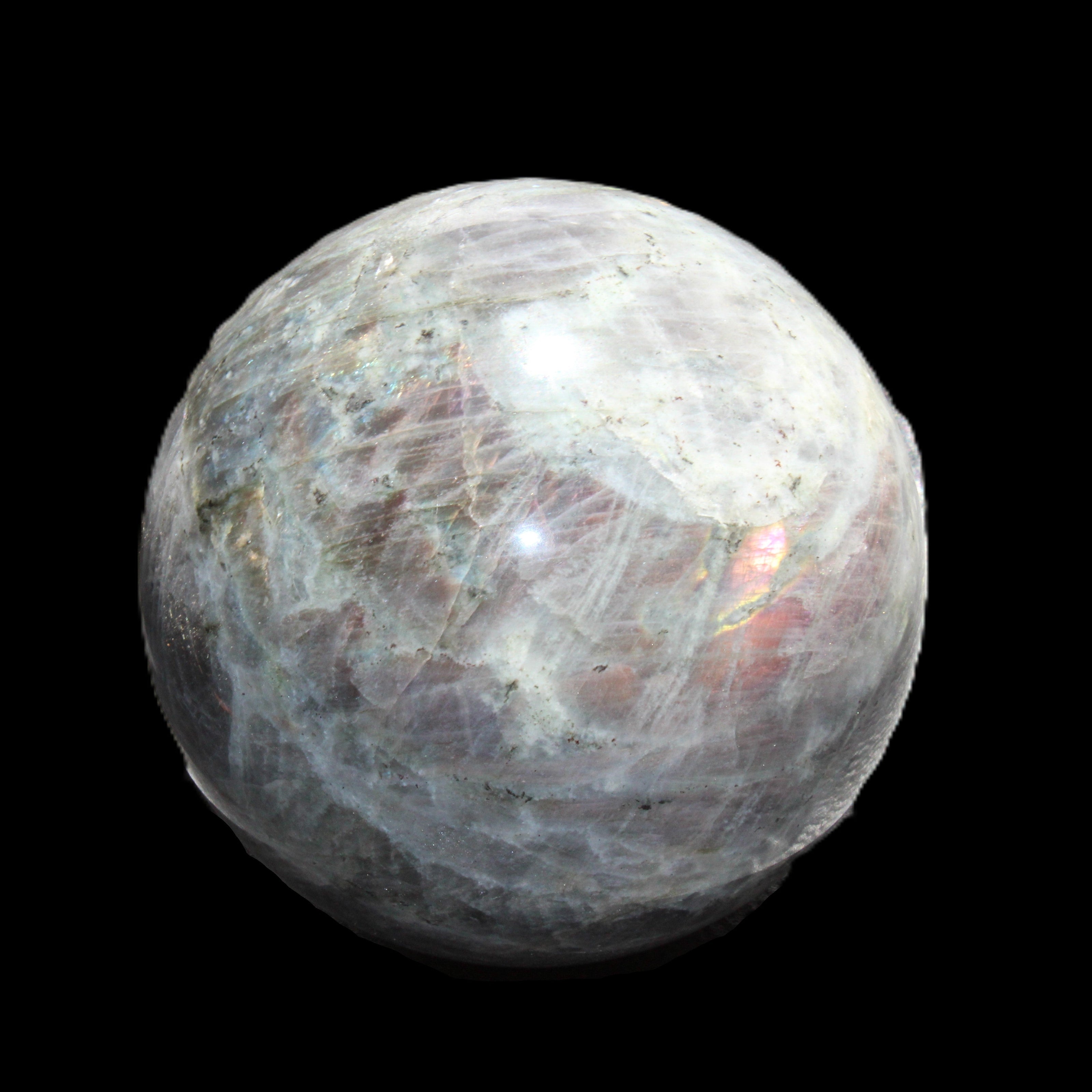 Labradorite sphere 102mm 1520g in sunlight - Rocks and Things Store