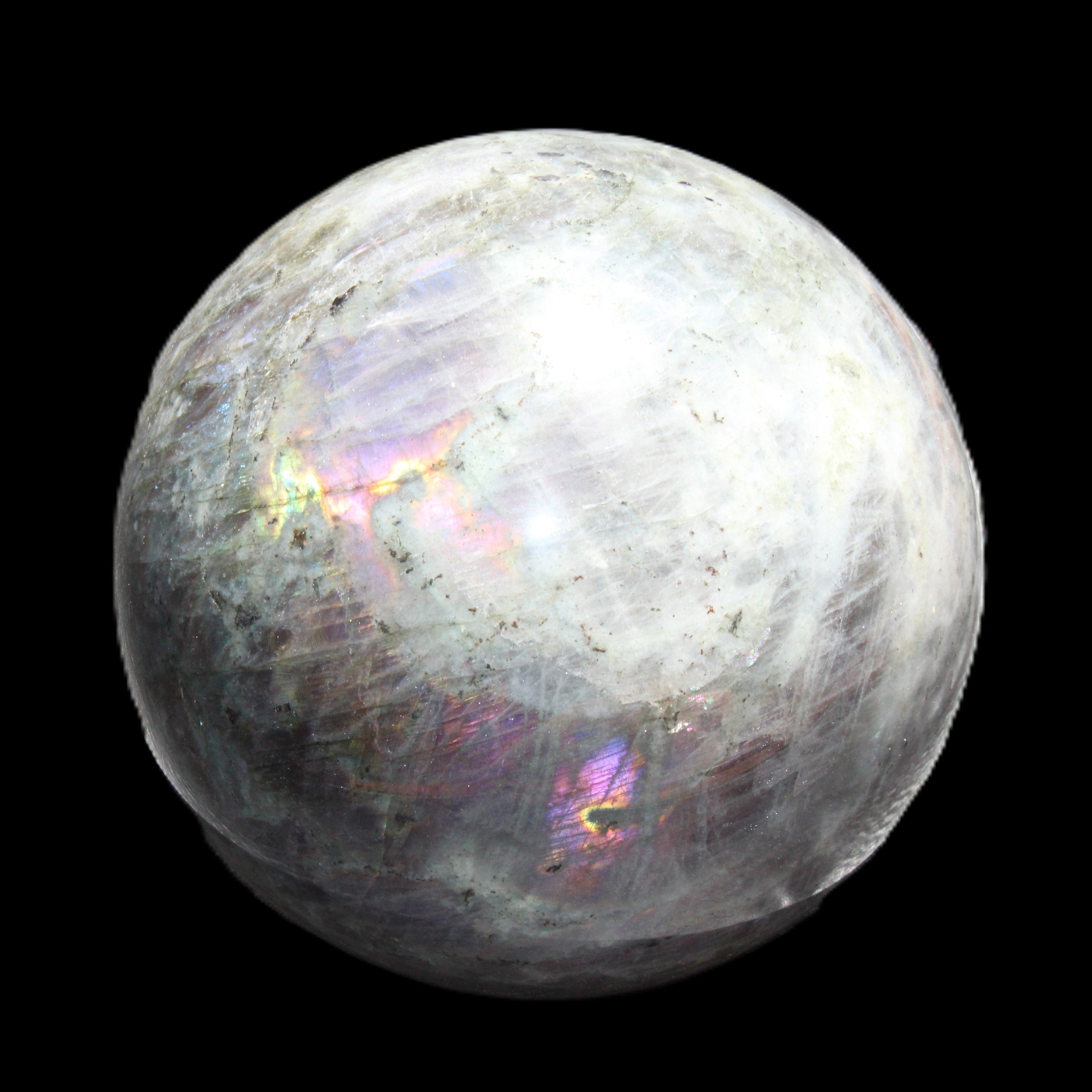 Labradorite sphere 102mm 1520g in sunlight - Rocks and Things Store
