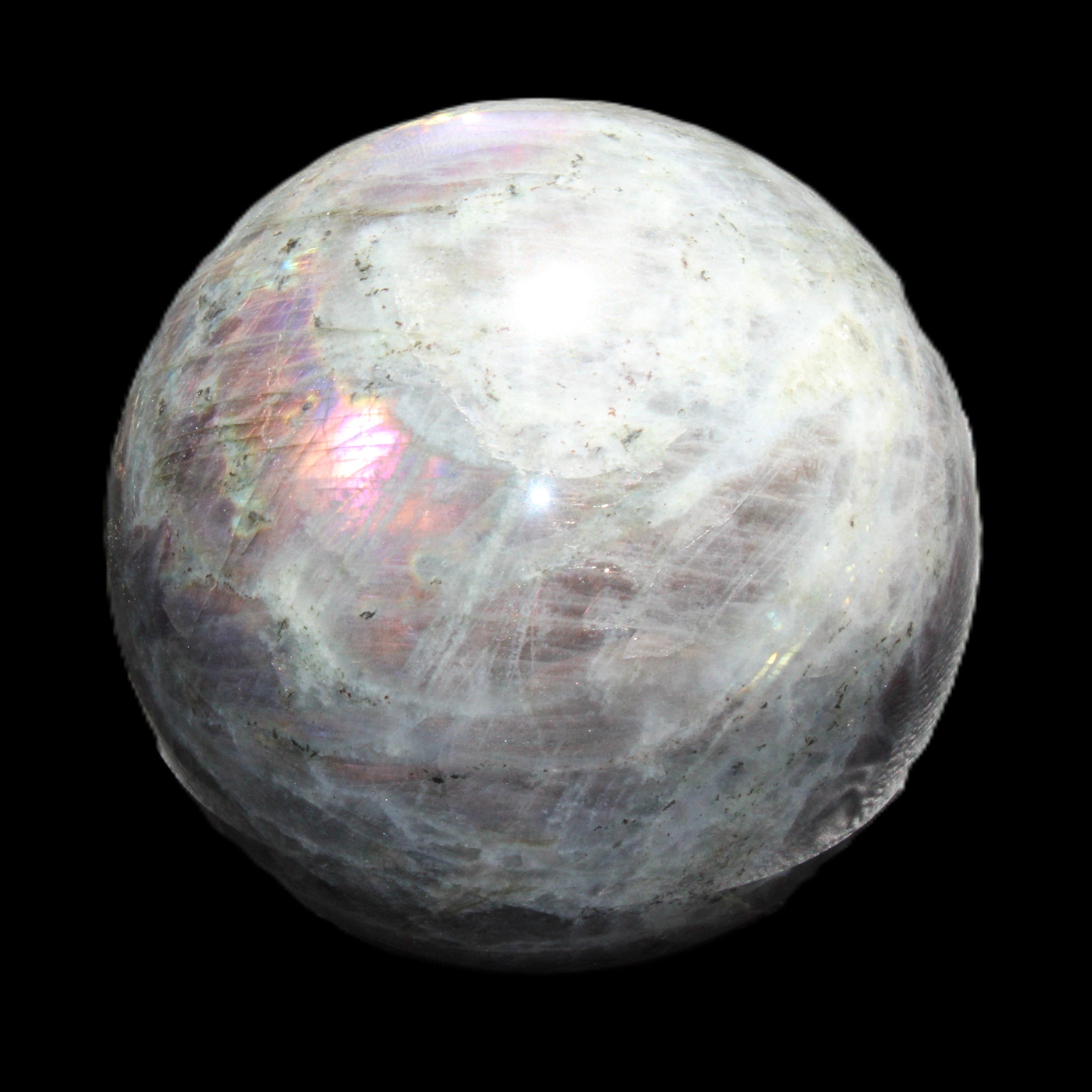 Labradorite sphere 102mm 1520g in sunlight - Rocks and Things Store