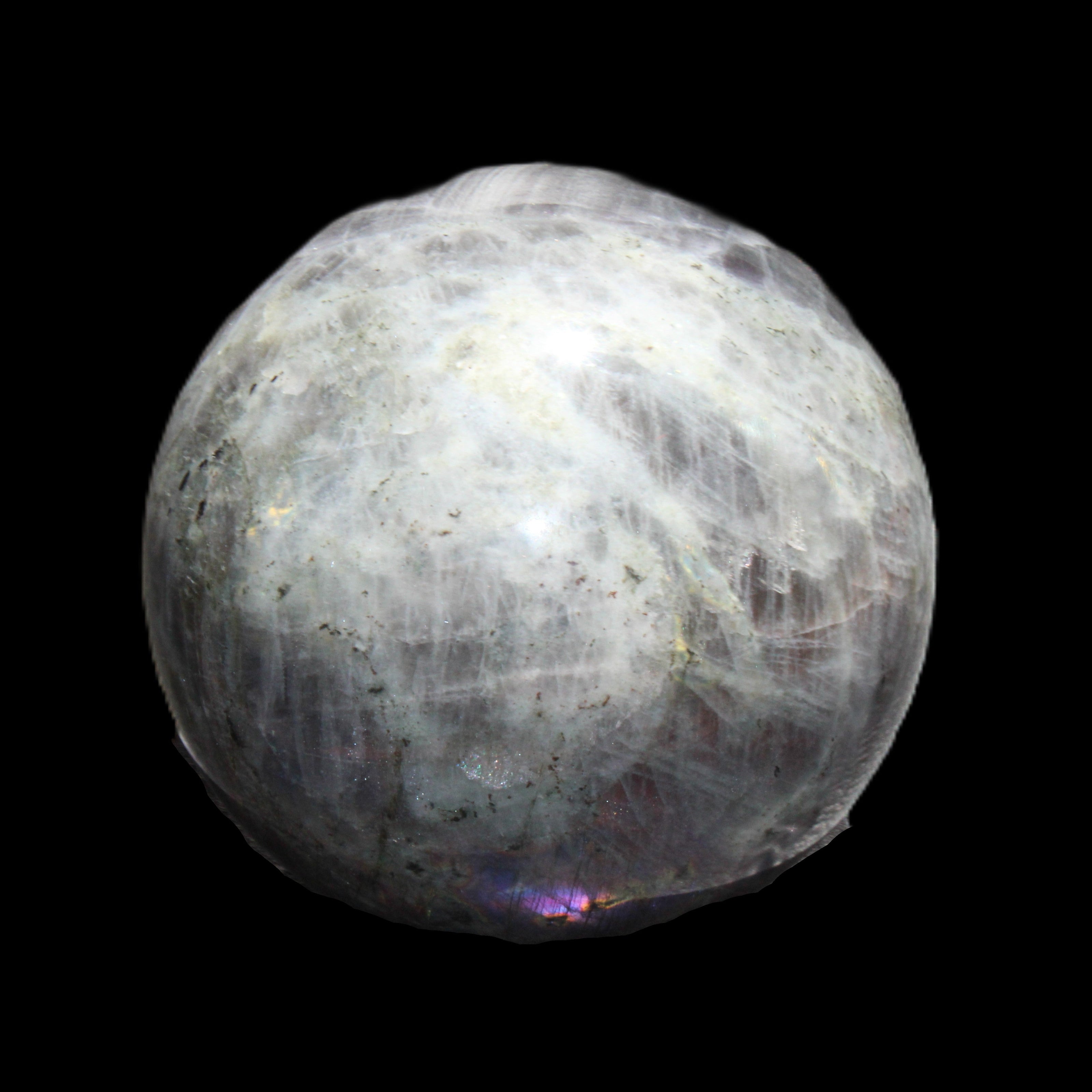 Labradorite sphere 102mm 1520g in sunlight - Rocks and Things Store