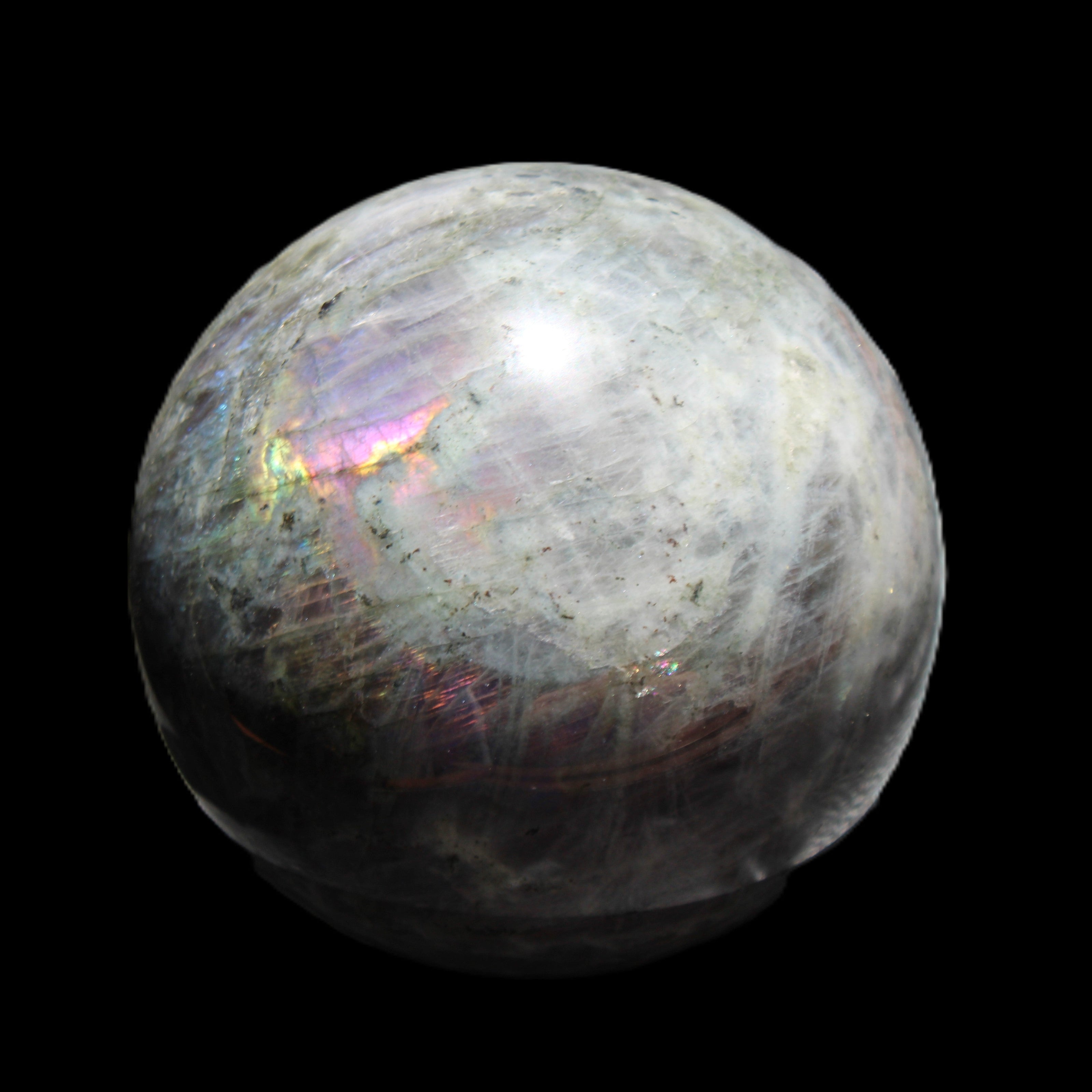Labradorite sphere 102mm 1520g in sunlight - Rocks and Things Store