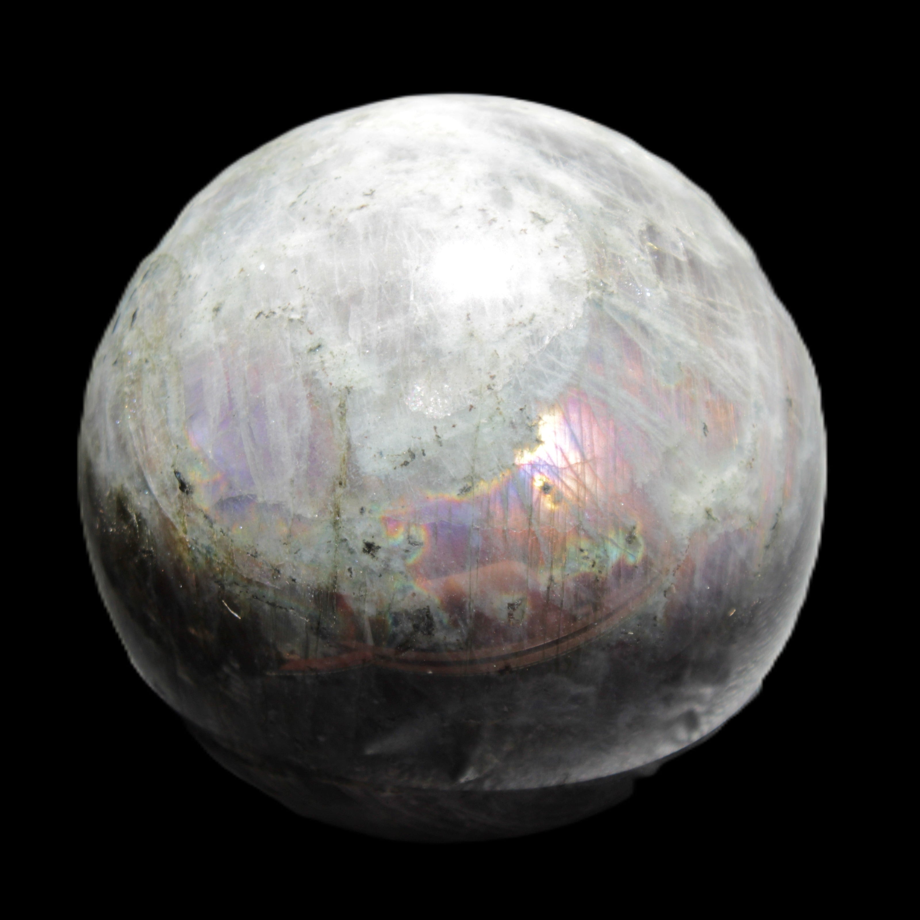 Labradorite sphere 102mm 1520g in sunlight - Rocks and Things Store