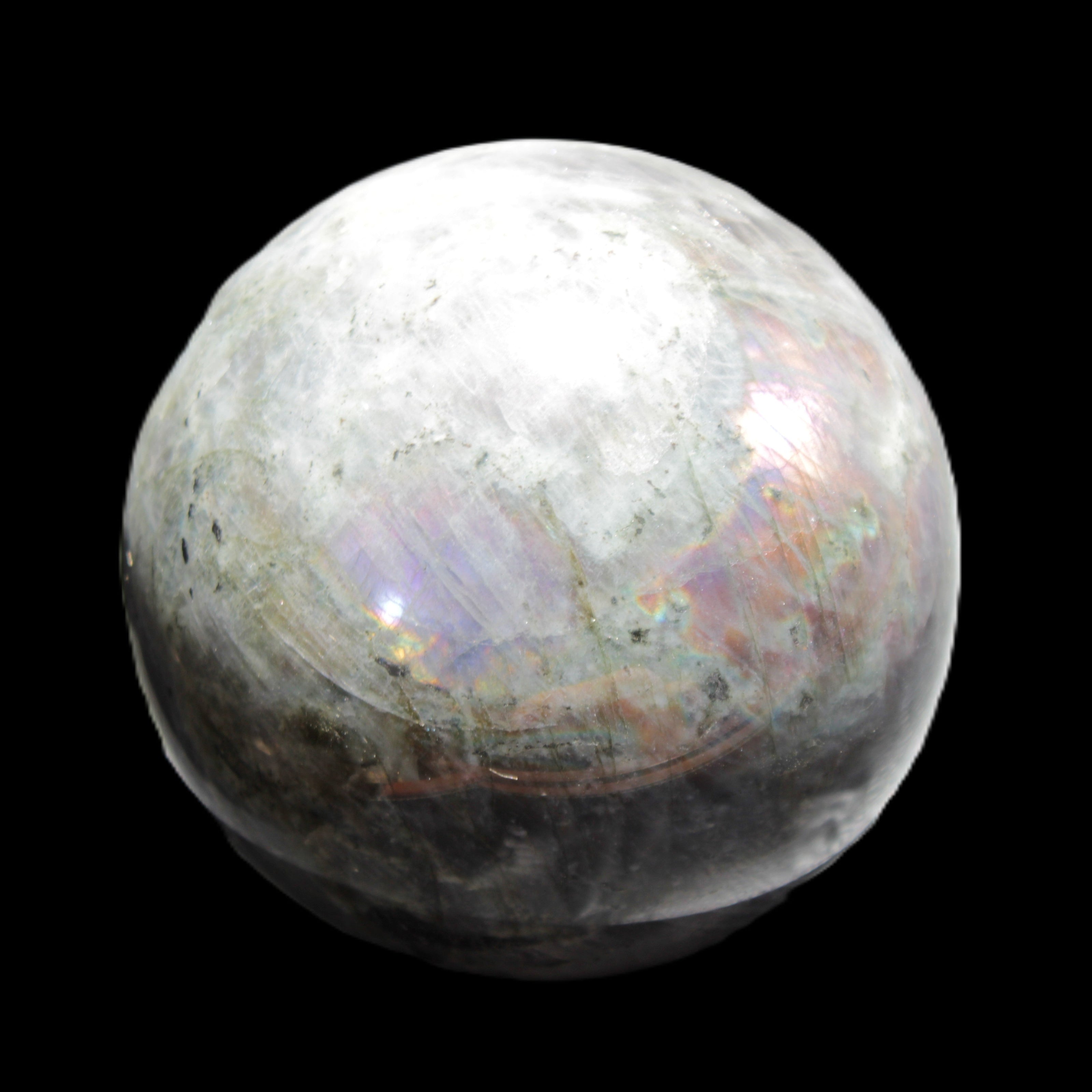 Labradorite sphere 102mm 1520g in sunlight - Rocks and Things Store
