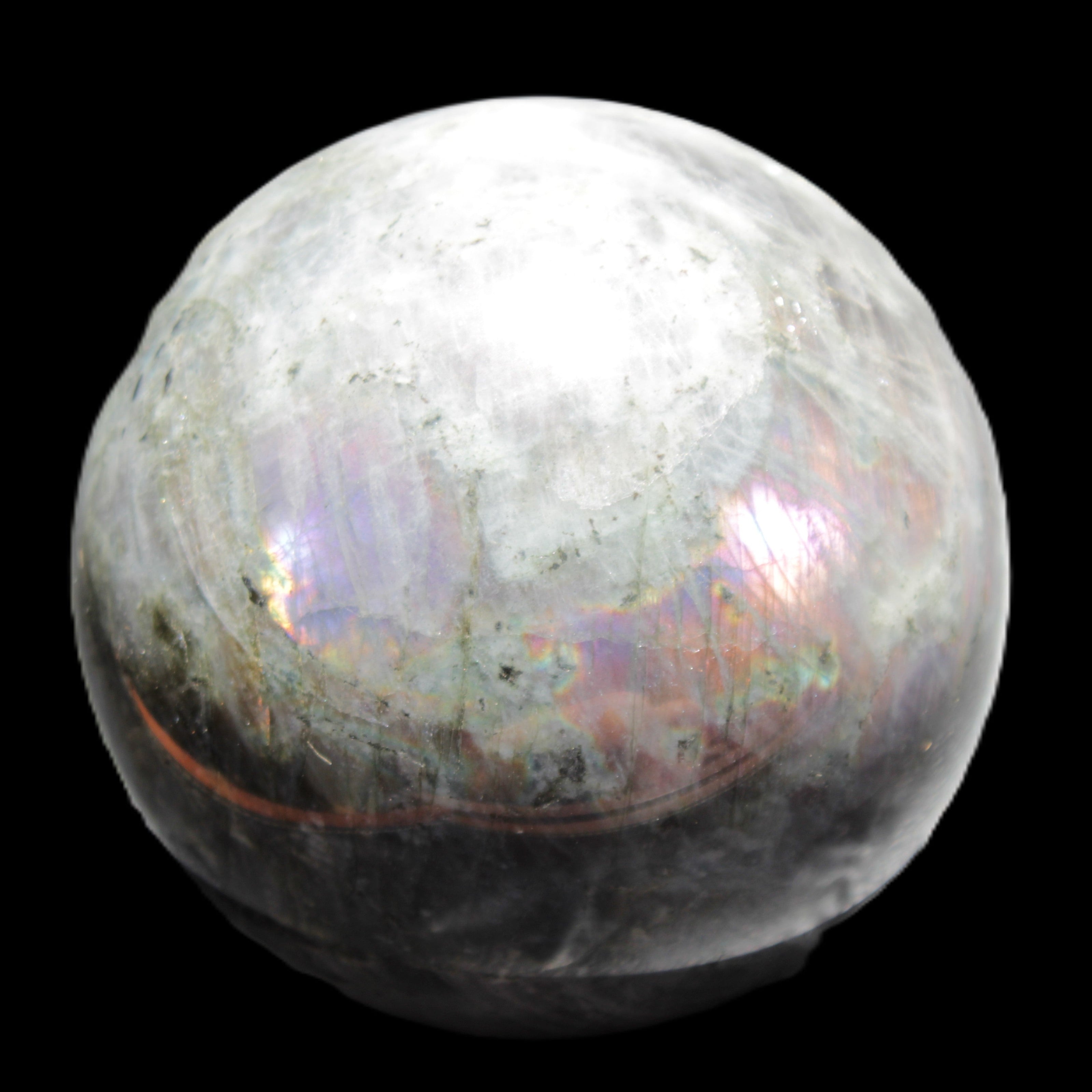 Labradorite sphere 102mm 1520g in sunlight - Rocks and Things Store