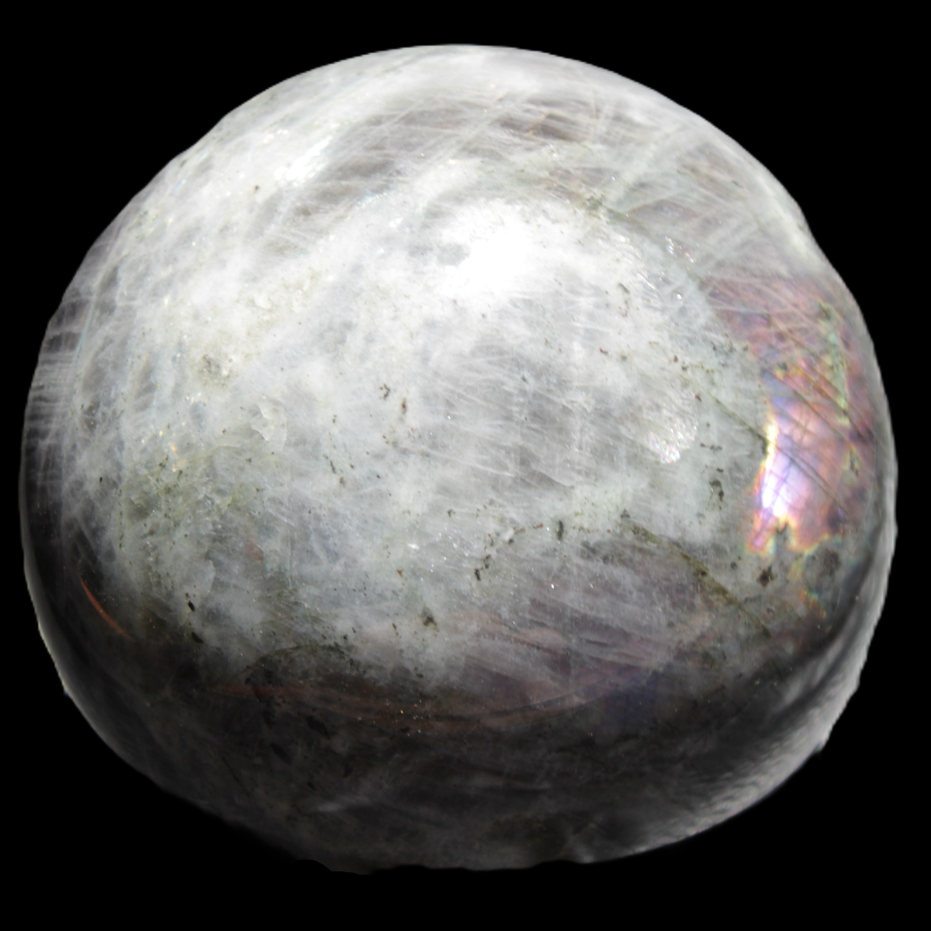 Labradorite sphere 102mm 1520g in sunlight - Rocks and Things Store