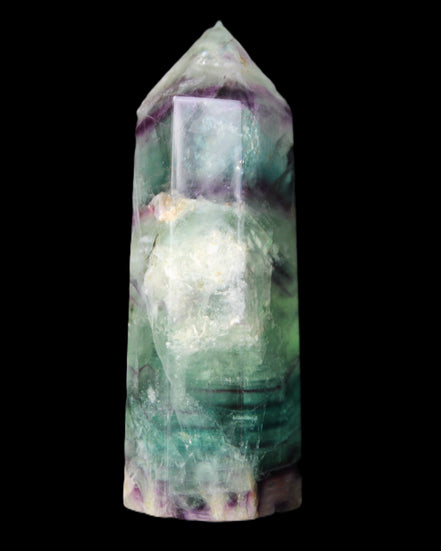 Rainbow Fluorite obelisk 88*26*29mm 144g in sunlight - Rocks and Things Store