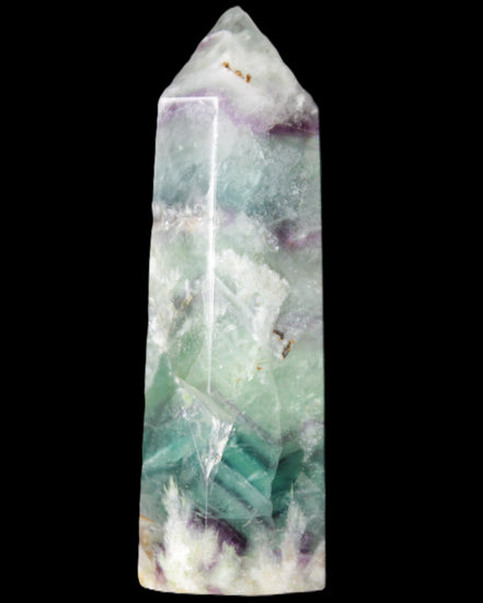 Rainbow Fluorite obelisk 88*26*29mm 144g in sunlight - Rocks and Things Store