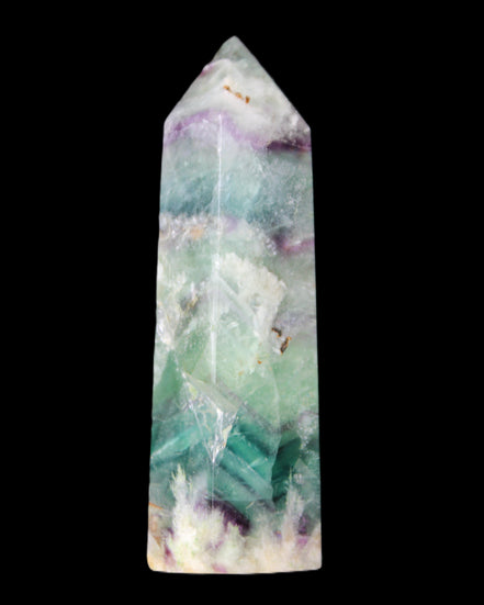 Rainbow Fluorite obelisk 88*26*29mm 144g in sunlight - Rocks and Things Store