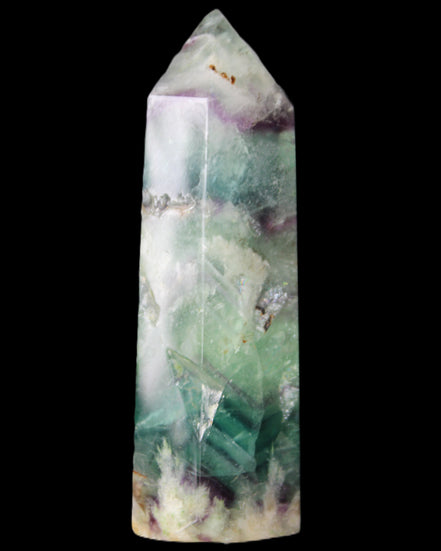 Rainbow Fluorite obelisk 88*26*29mm 144g in sunlight - Rocks and Things Store