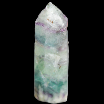 Rainbow Fluorite obelisk 88*26*29mm 144g in sunlight - Rocks and Things Store