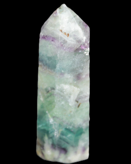 Rainbow Fluorite obelisk 88*26*29mm 144g in sunlight - Rocks and Things Store