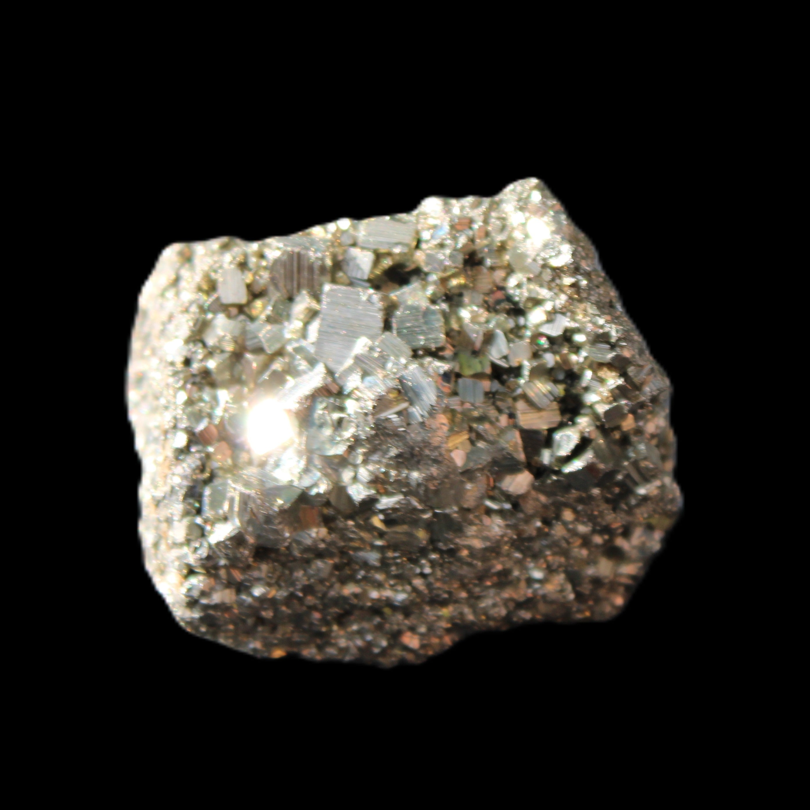 Pyrite cluster 34mm 44g in sunlight - Rocks and Things Store