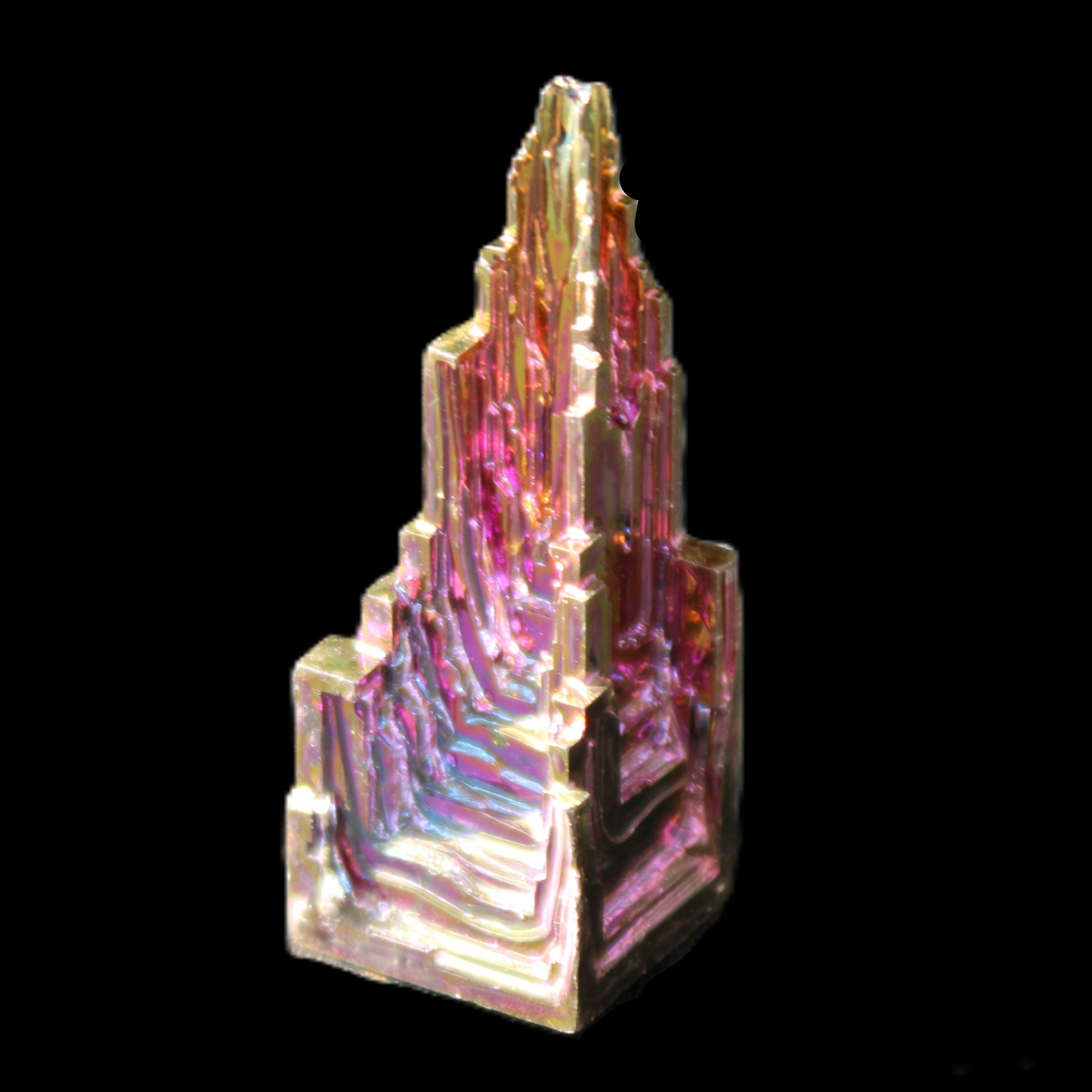 Bismuth castle crystal 41mm 22/25g in sunlight - Rocks and Things Store