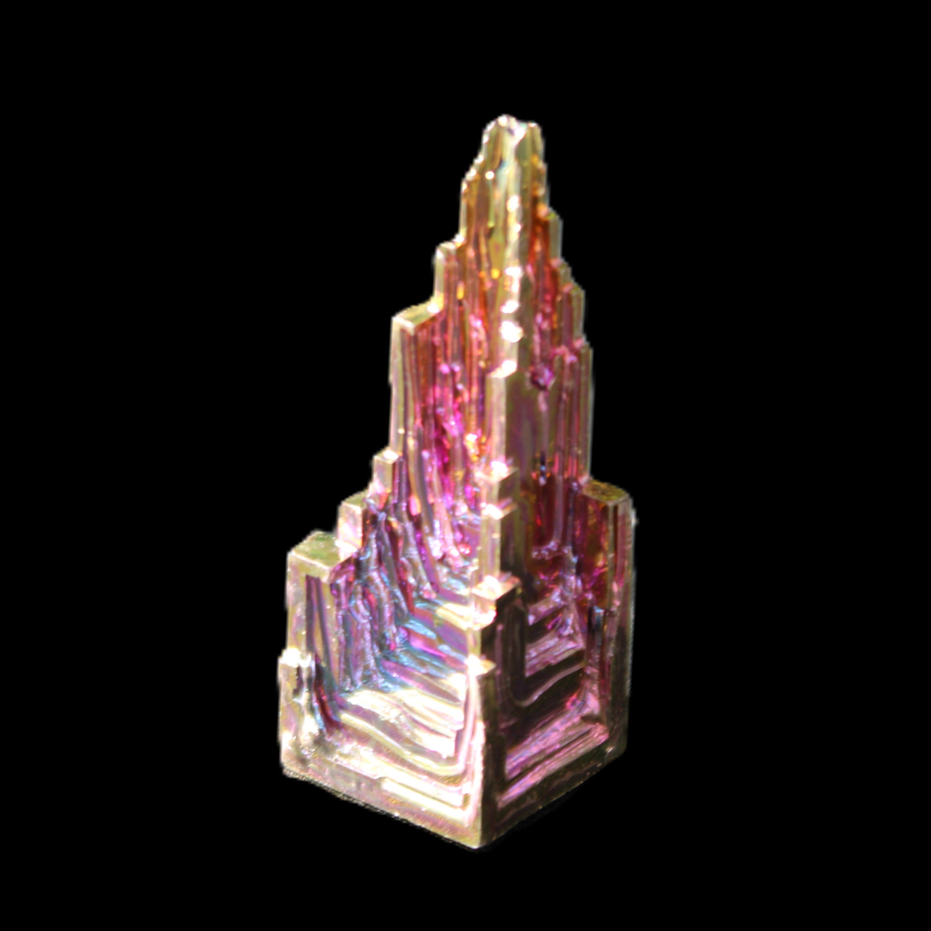 Bismuth castle crystal 41mm 22/25g in sunlight - Rocks and Things Store