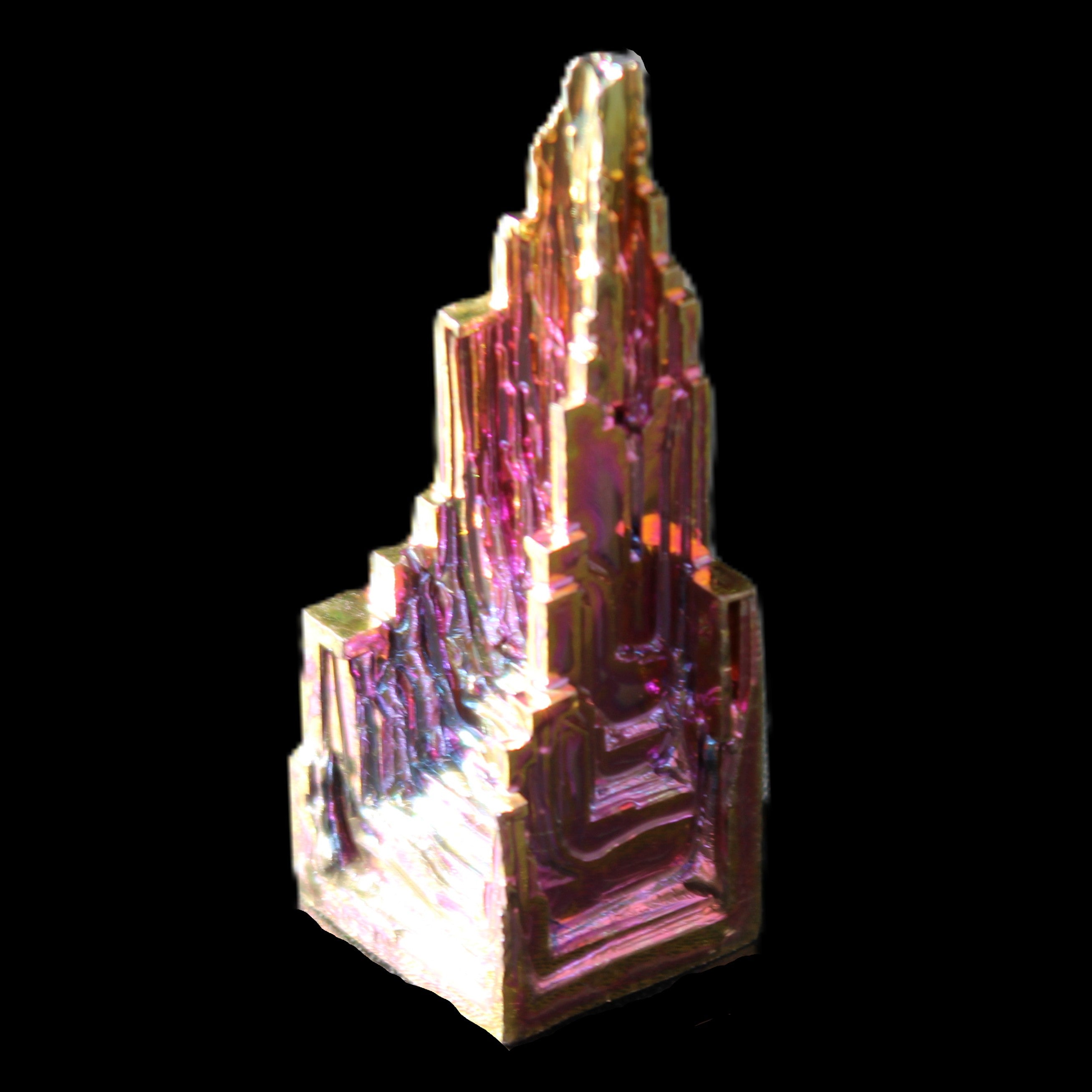 Bismuth castle crystal 41mm 22/25g in sunlight - Rocks and Things Store