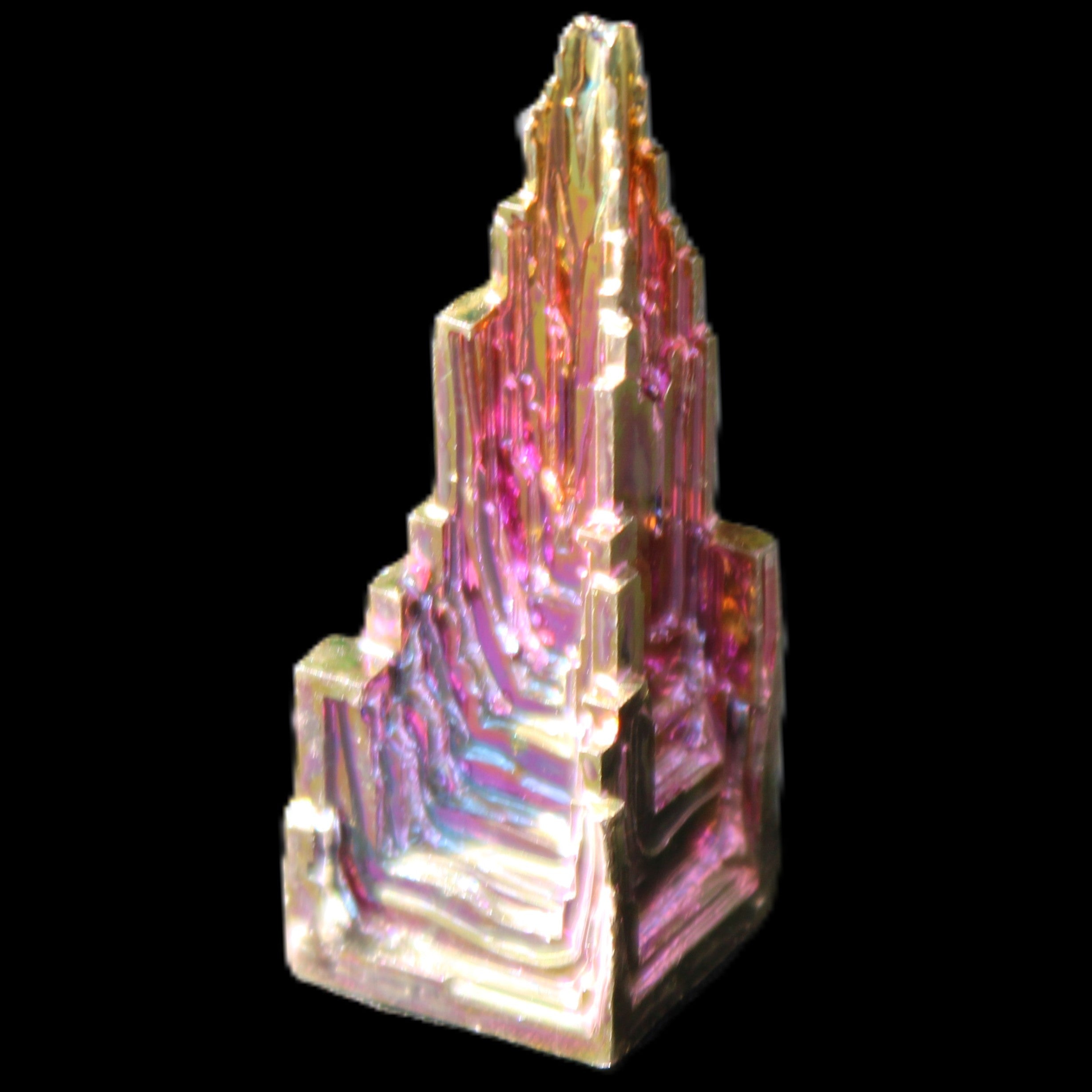 Bismuth castle crystal 41mm 22/25g in sunlight - Rocks and Things Store