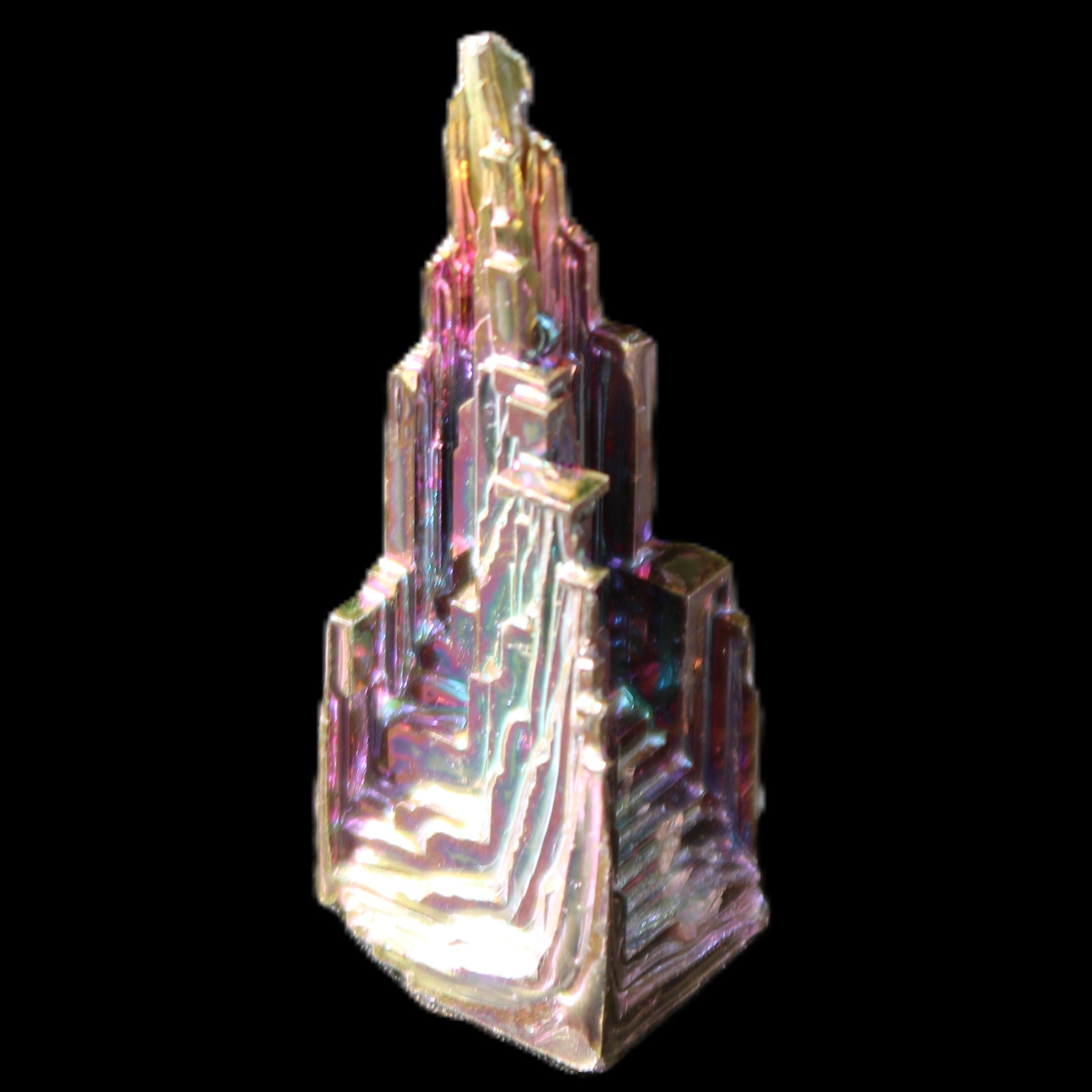 Bismuth castle crystal 41mm 22/25g in sunlight - Rocks and Things Store