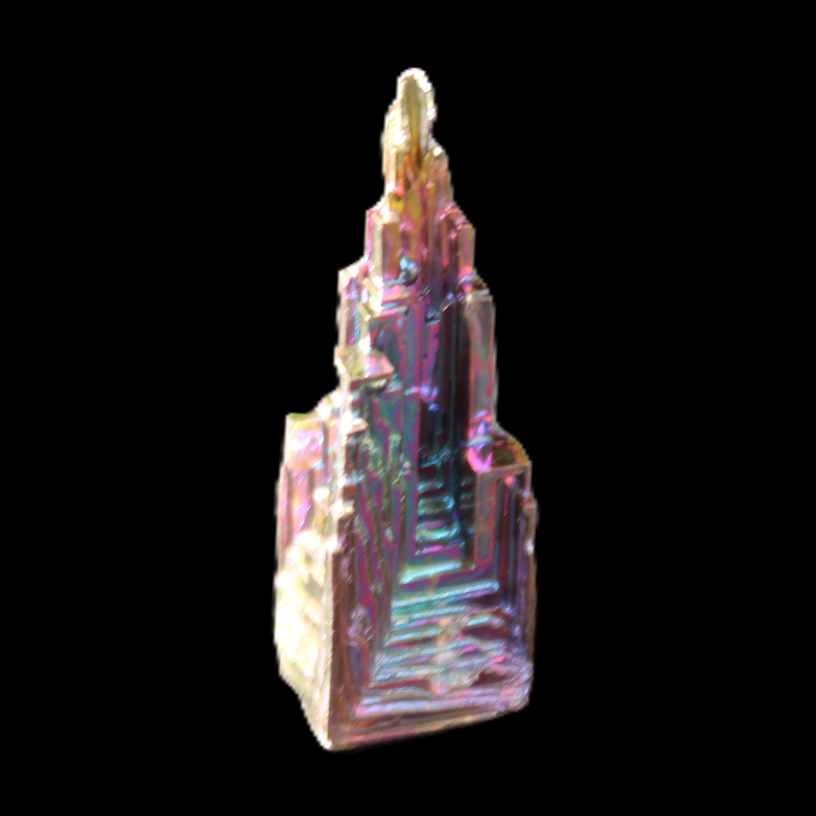 Bismuth castle crystal 41mm 22/25g in sunlight - Rocks and Things Store