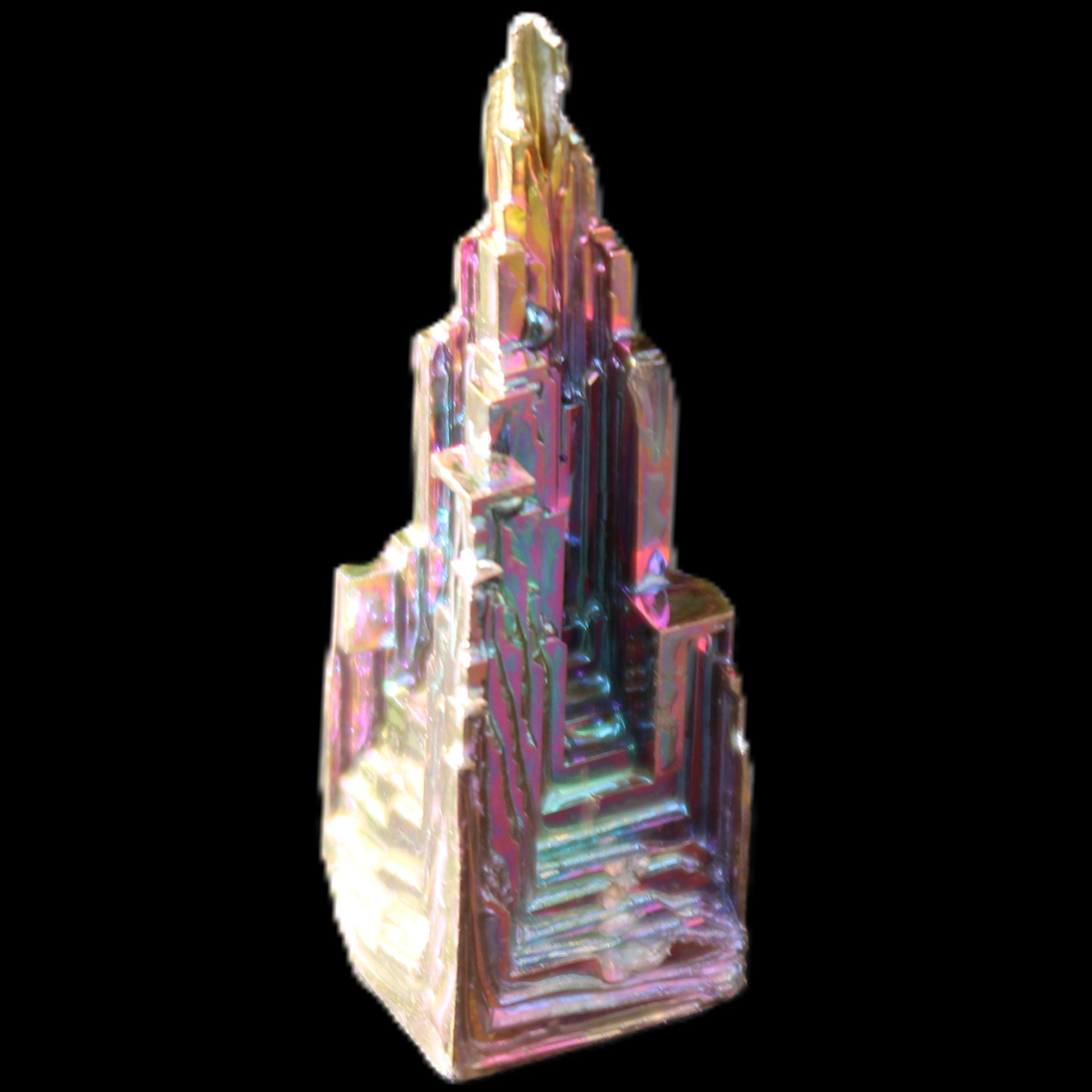 Bismuth castle crystal 41mm 22/25g in sunlight - Rocks and Things Store