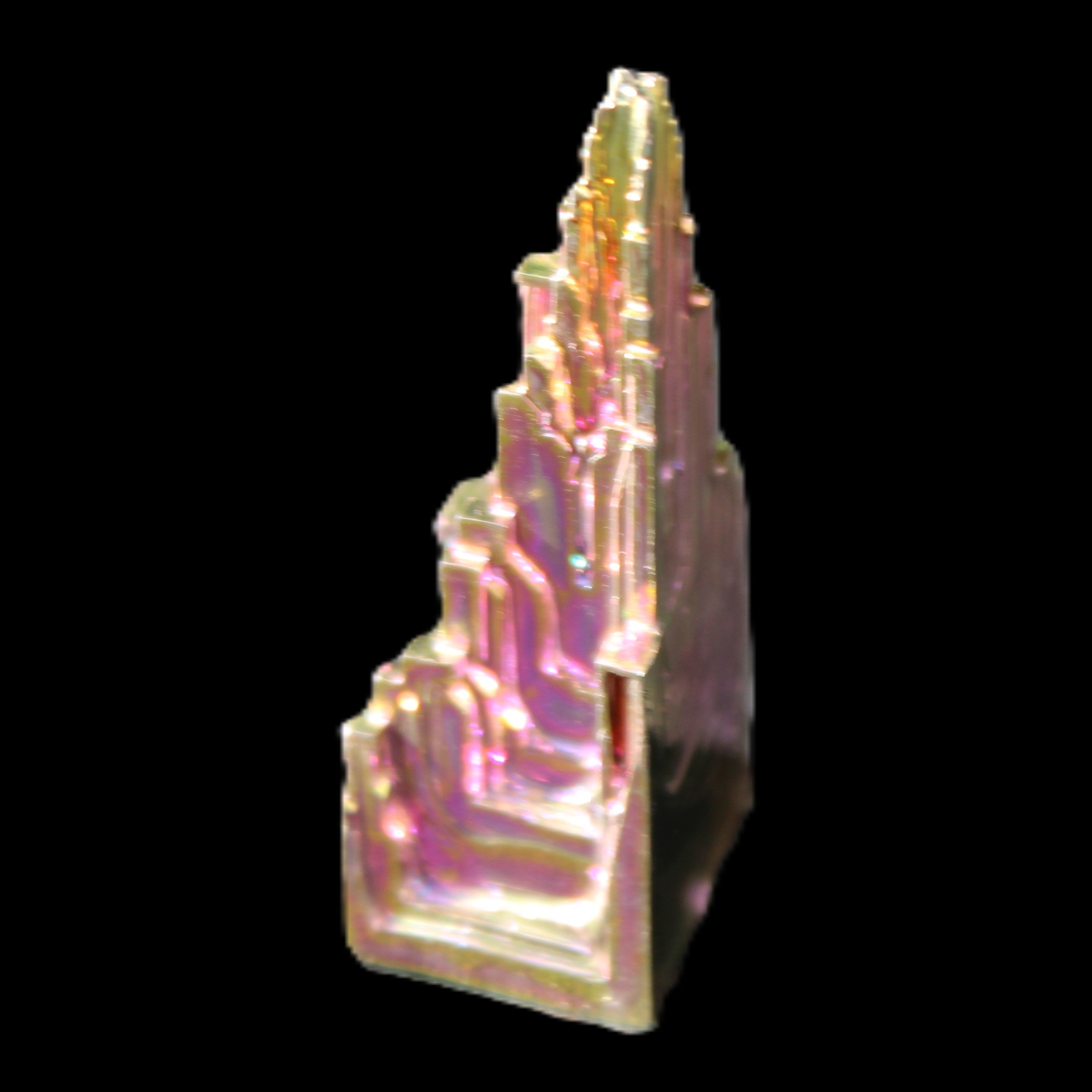 Bismuth castle crystal 41mm 22/25g in sunlight - Rocks and Things Store