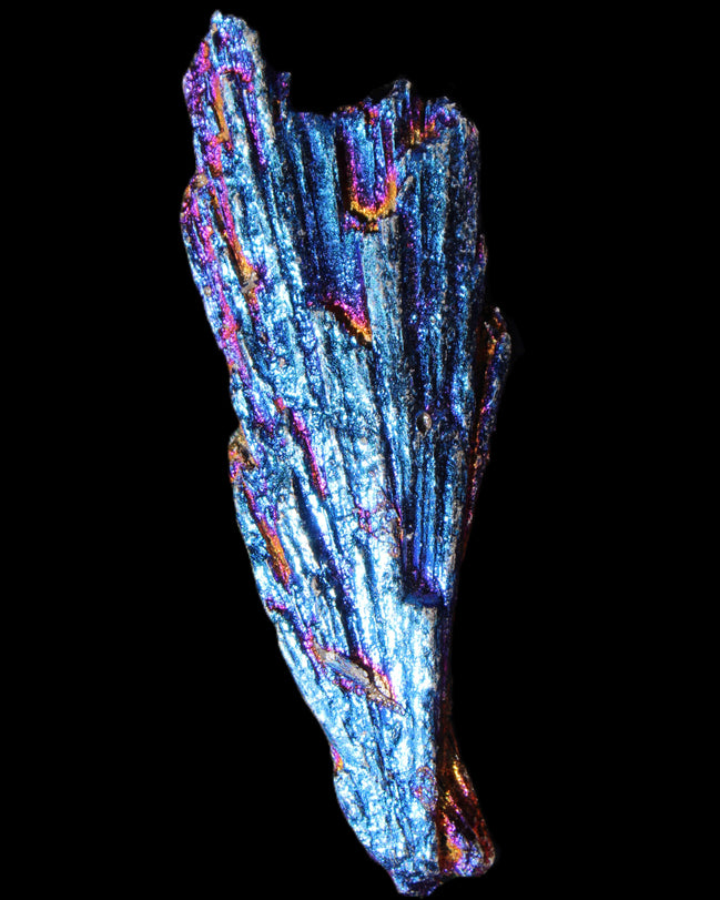 Titanium electroplated Tourmaline feather crystal 12-15g in sunlight - Rocks and Things Store