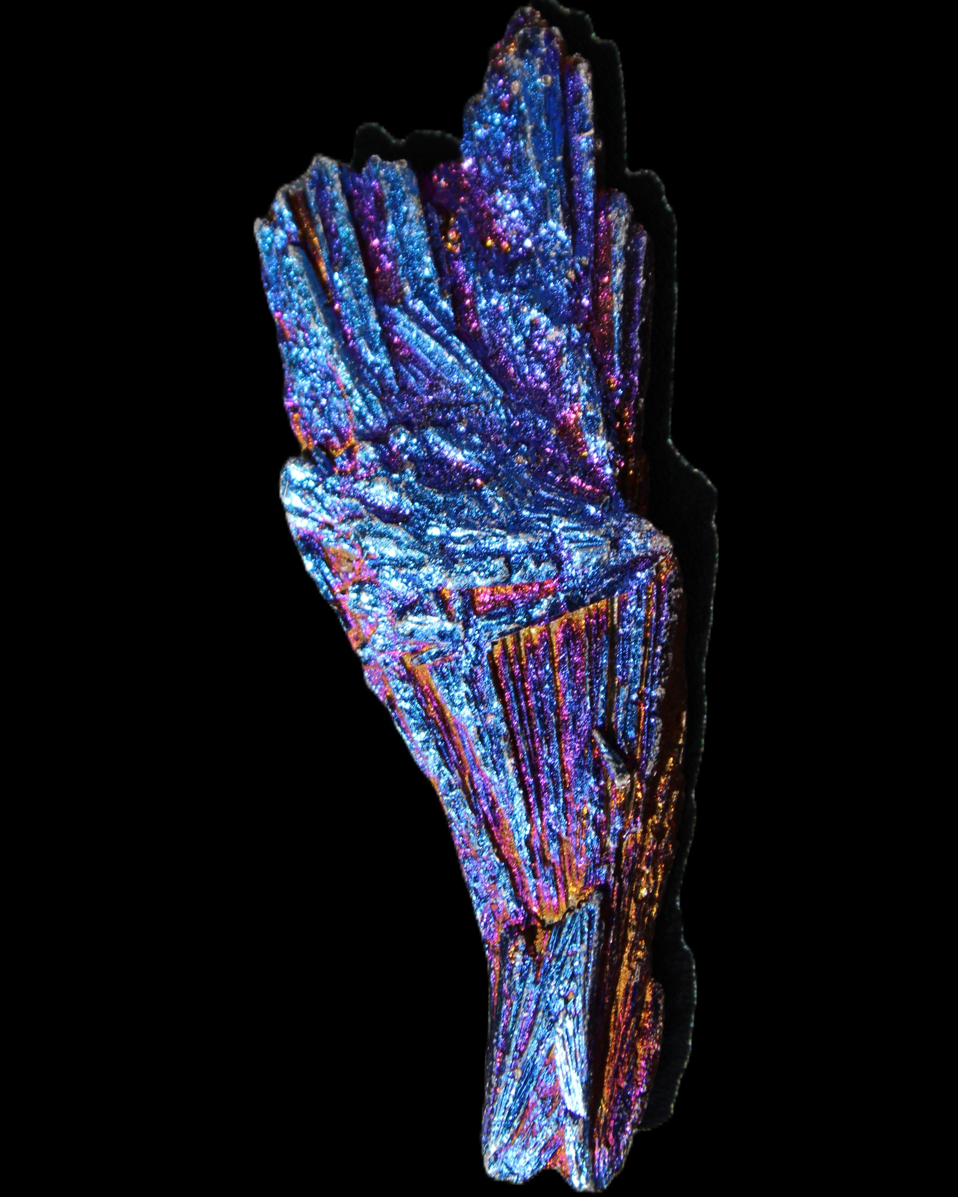 Titanium electroplated Tourmaline feather crystal 12-15g in sunlight - Rocks and Things Store