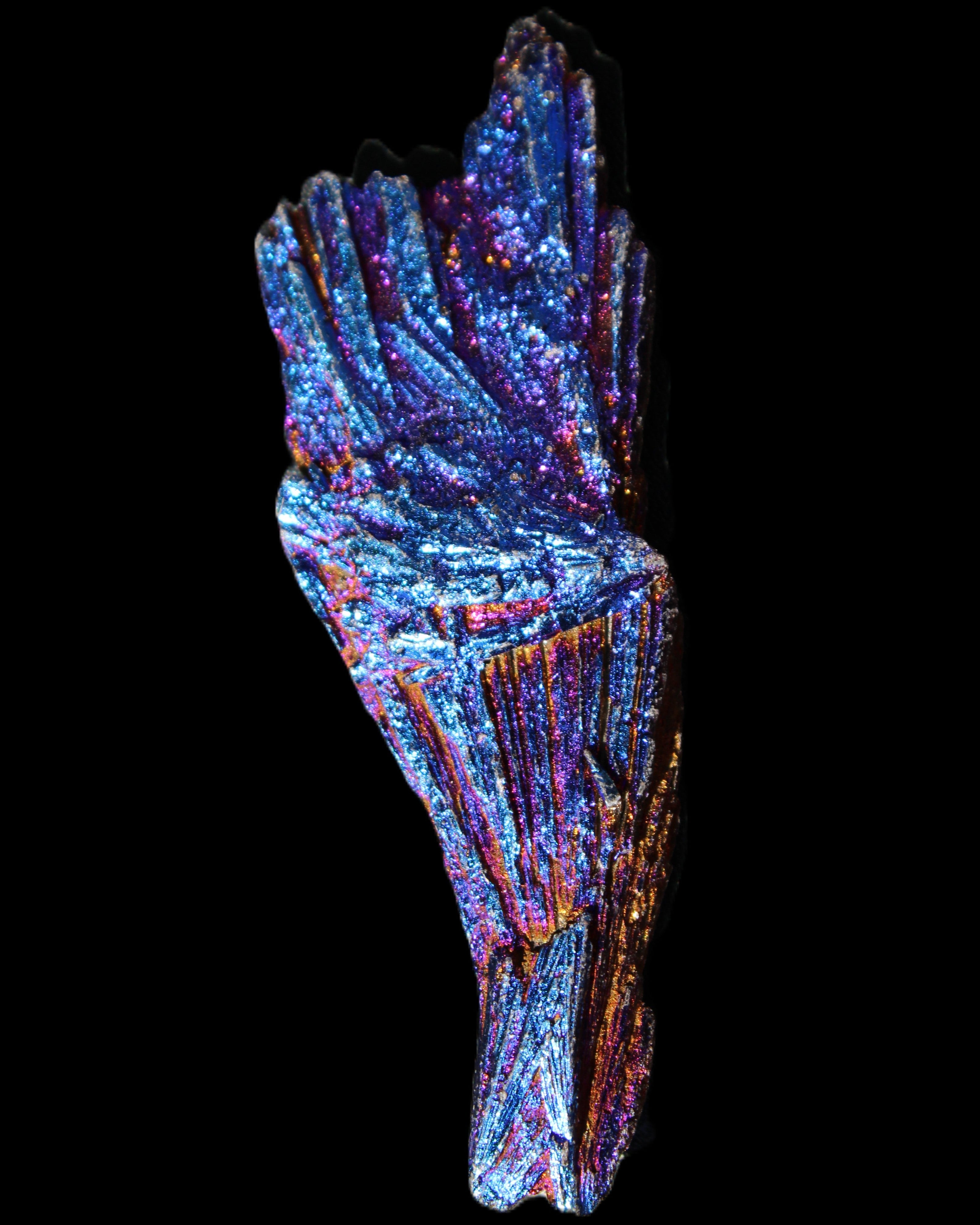 Titanium electroplated Tourmaline feather crystal 12-15g in sunlight - Rocks and Things Store